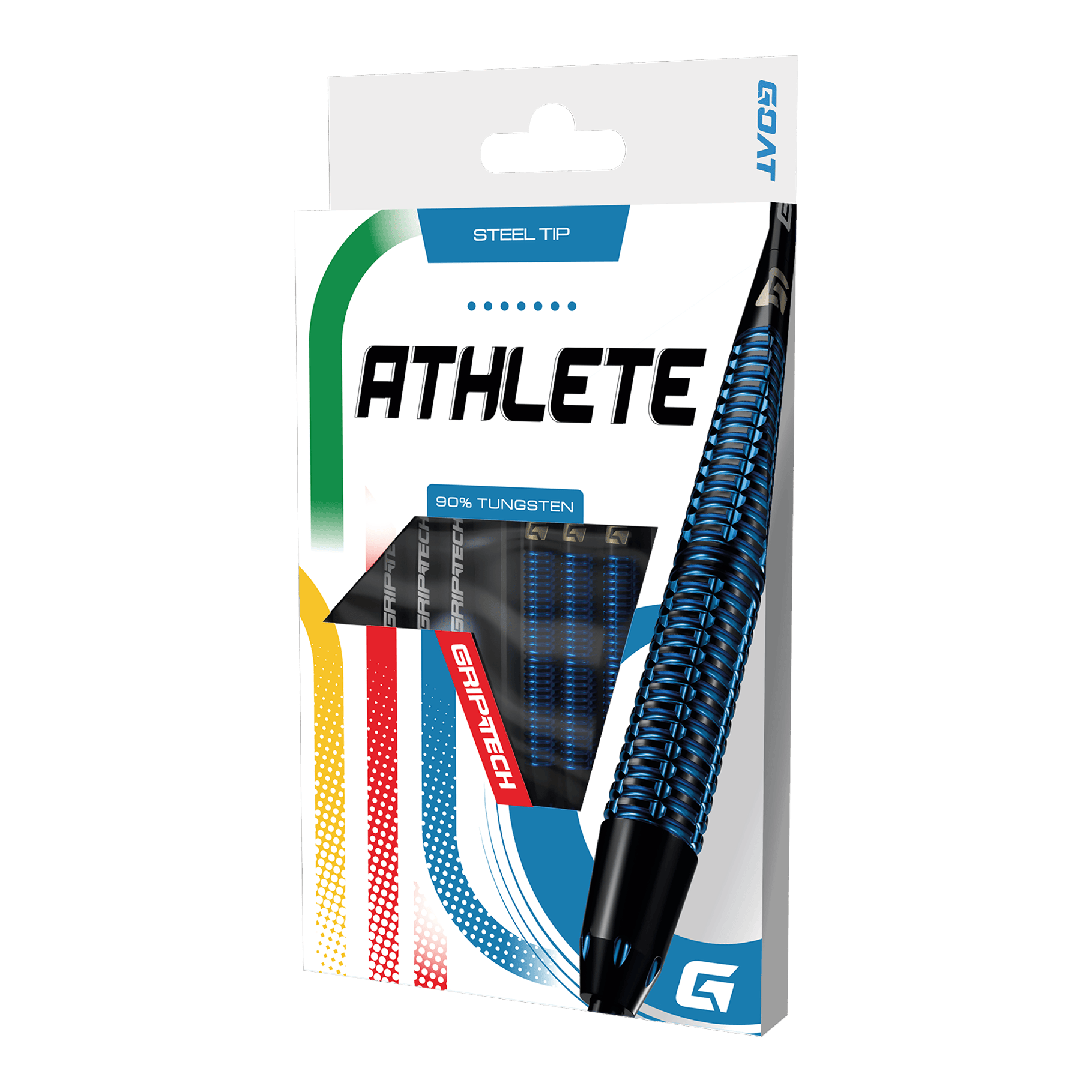 GOAT Athlete Blue Tungsten Steeldarts Das Foto zeigt die GOAT Athlete Black Tungsten Steeldarts. Diese Steeldarts zeichnen sich durch ihre Robustheit aus.