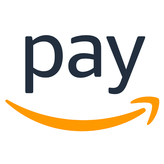 Das Bild zeigt das Amazon Pay Logo. Es steht 'amazon pay' neben einem gelben Pfeil auf weißem Hintergrund.