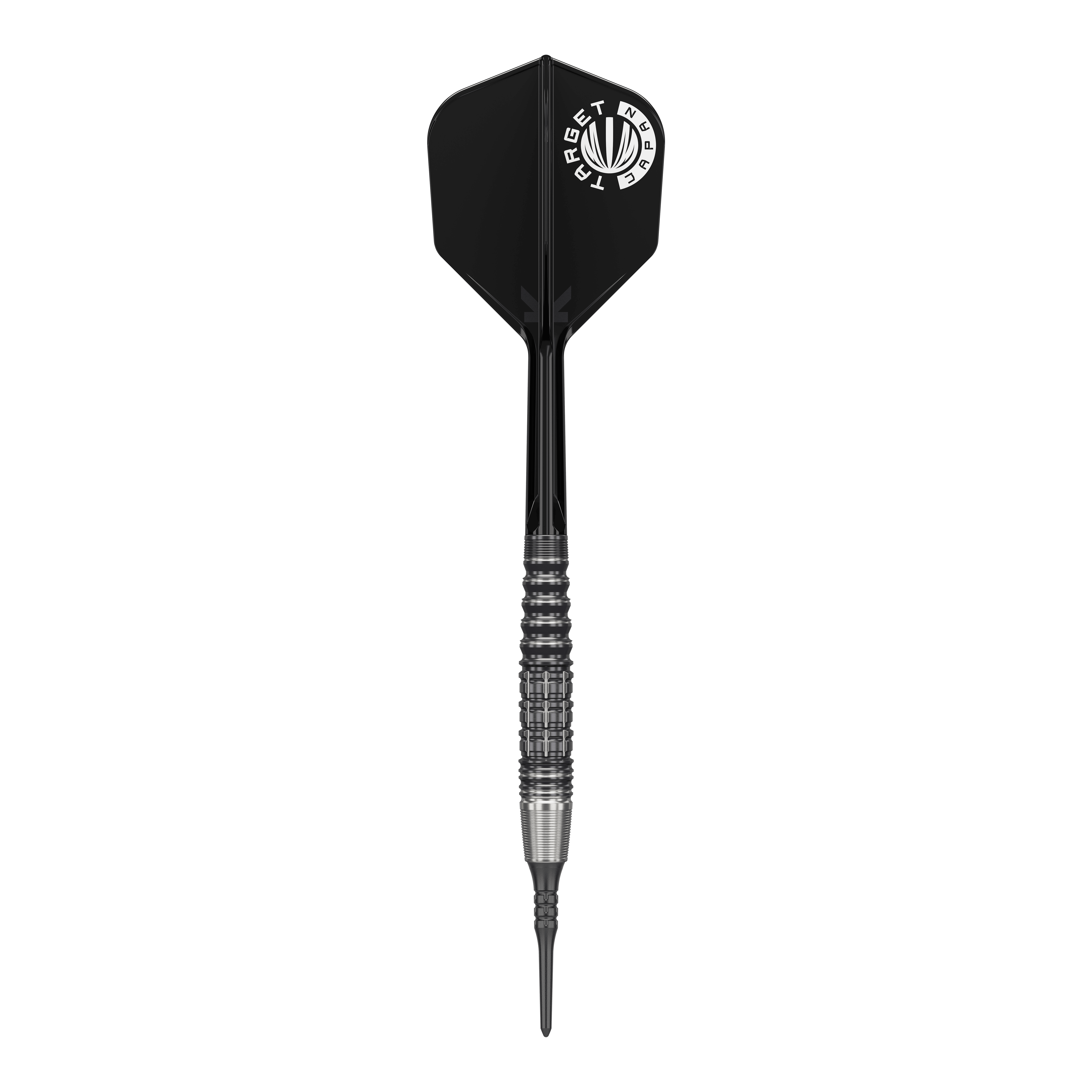 Target Japan Prime Series Harold Ching GEN1 Zenith MAX Softdarts - 21g Dies ist ein Softdart aus der Target Japan Prime Series, Modell Harold Ching GEN1 Zenith MAX mit 21g. Der Dart hat ein schwarzes Flight mit weißem Aufdruck und einen silber-schwarzen Griffbereich.