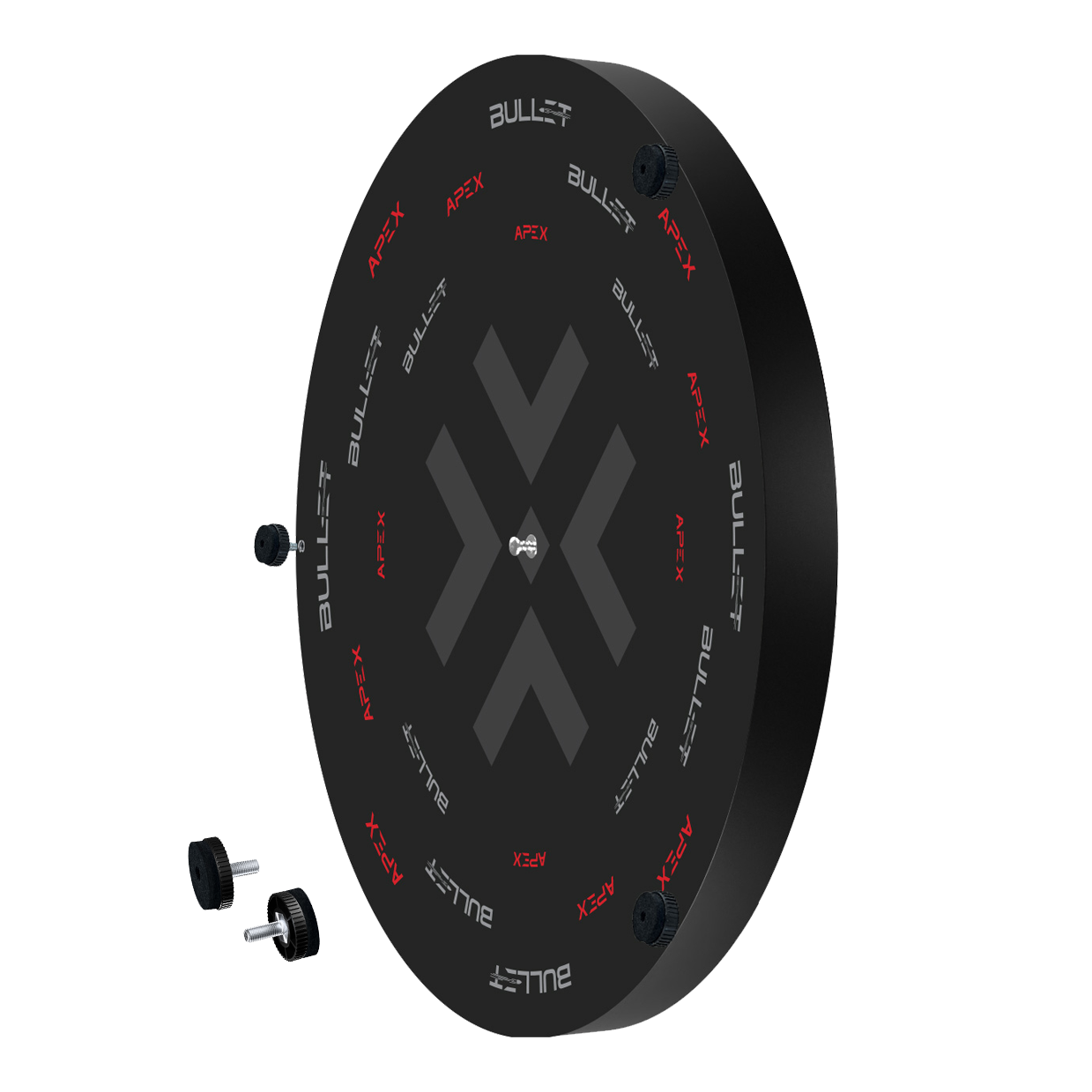 Bullet Apex Steeldartboard Dies ist das Bullet Apex Steeldartboard. Das Bild zeigt das Produkt in Nahaufnahme.