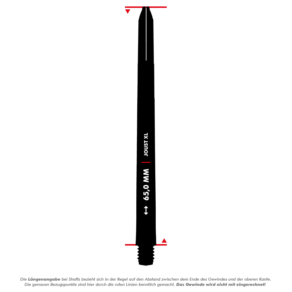 Red Dragon Joust XL Shafts - Schwarz - 65mm