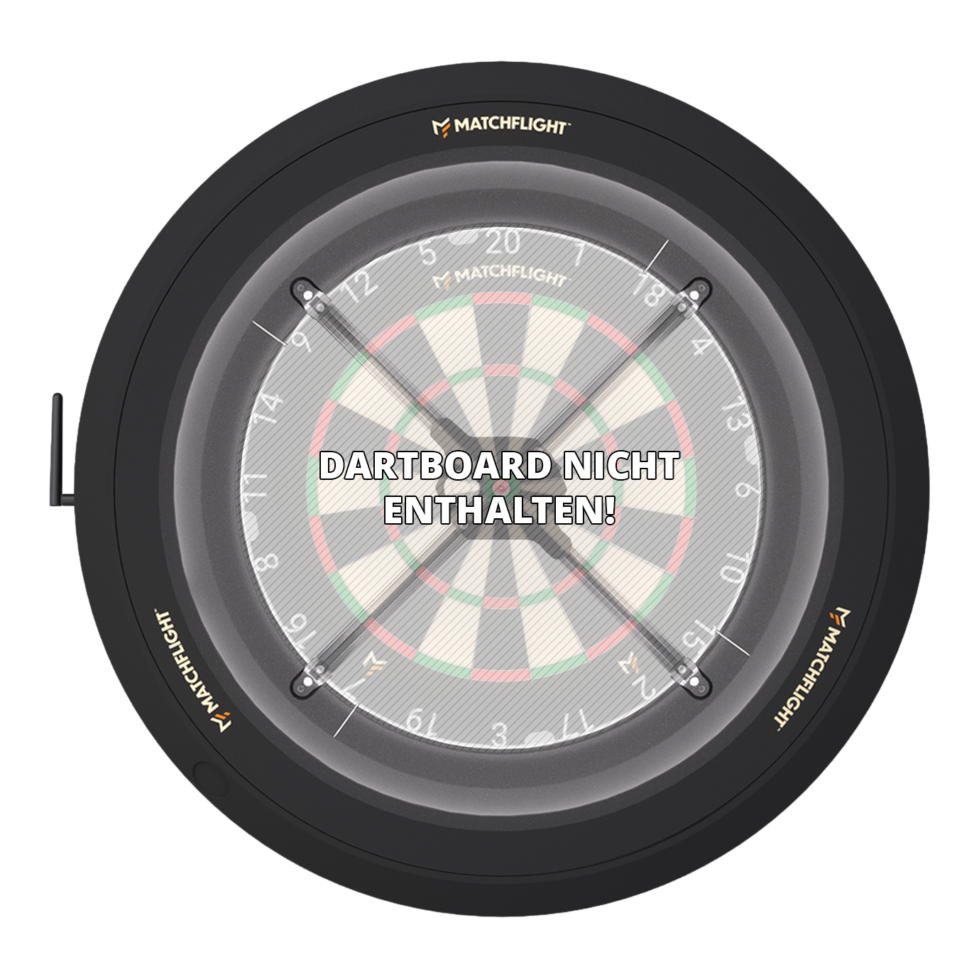 Ein weiteres Foto vom Matchflight Heylo Autoscoring System. Die Anzeige und das Bedienfeld sind gut erkennbar.