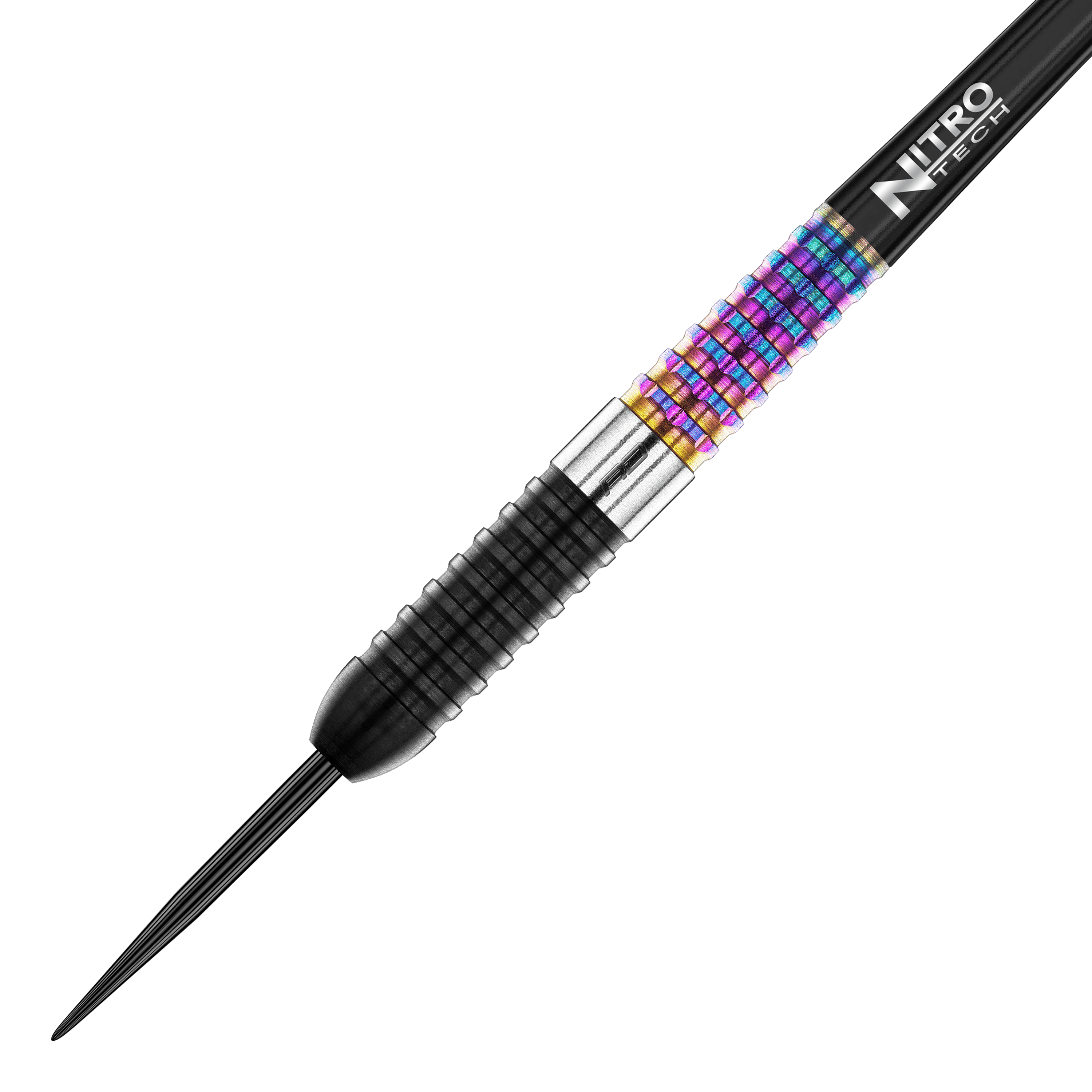 Red Dragon Peter Wright Corra Steeldarts Das Bild zeigt einen Red Dragon Peter Wright Corra Steeldart. Der Dartpfeil hat einen auffälligen, bunten Griffbereich und eine schwarze Spitze.