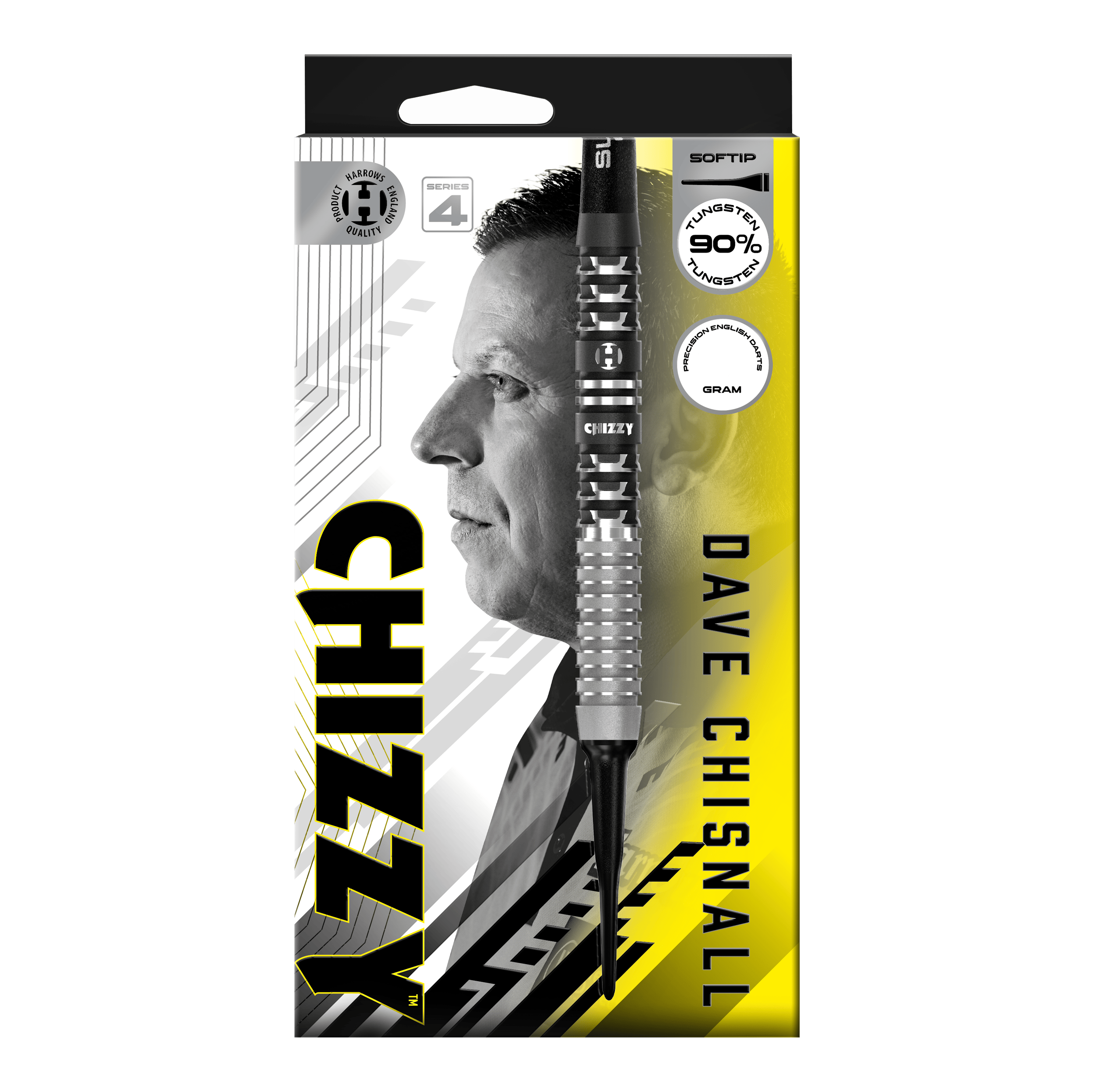 Harrows Dave Chisnall Chizzy Series 4 Softdarts Das Bild zeigt die Harrows Dave Chisnall Chizzy Series 4 Softdarts. Diese Softdarts wurden für Präzisionswürfe entwickelt.