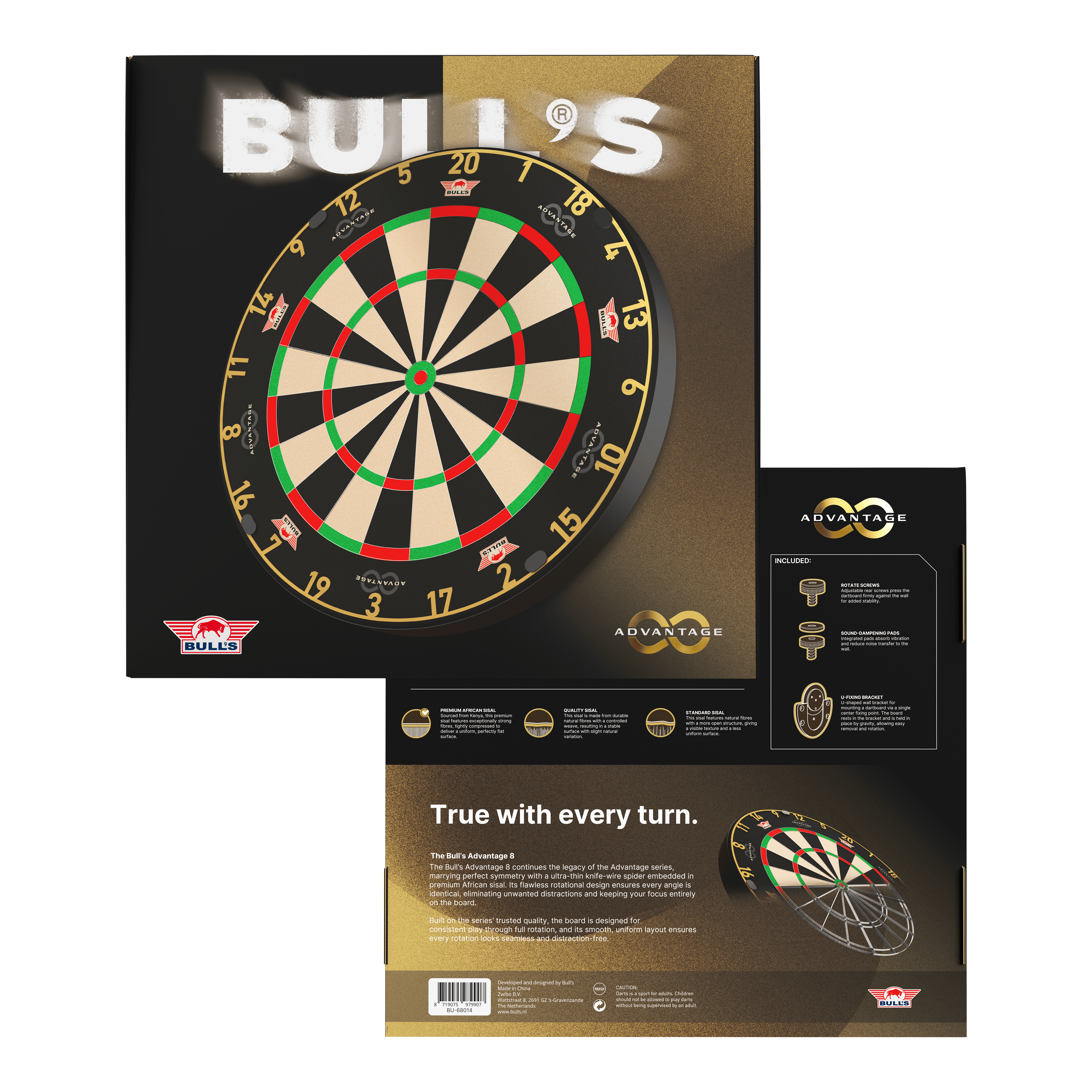 Bulls NL Advantage 8 Steeldartboard Zu sehen ist das Bulls NL Advantage 8 Steeldartboard. Die Steeldartscheibe besteht aus robustem Material für lange Spielzeiten.