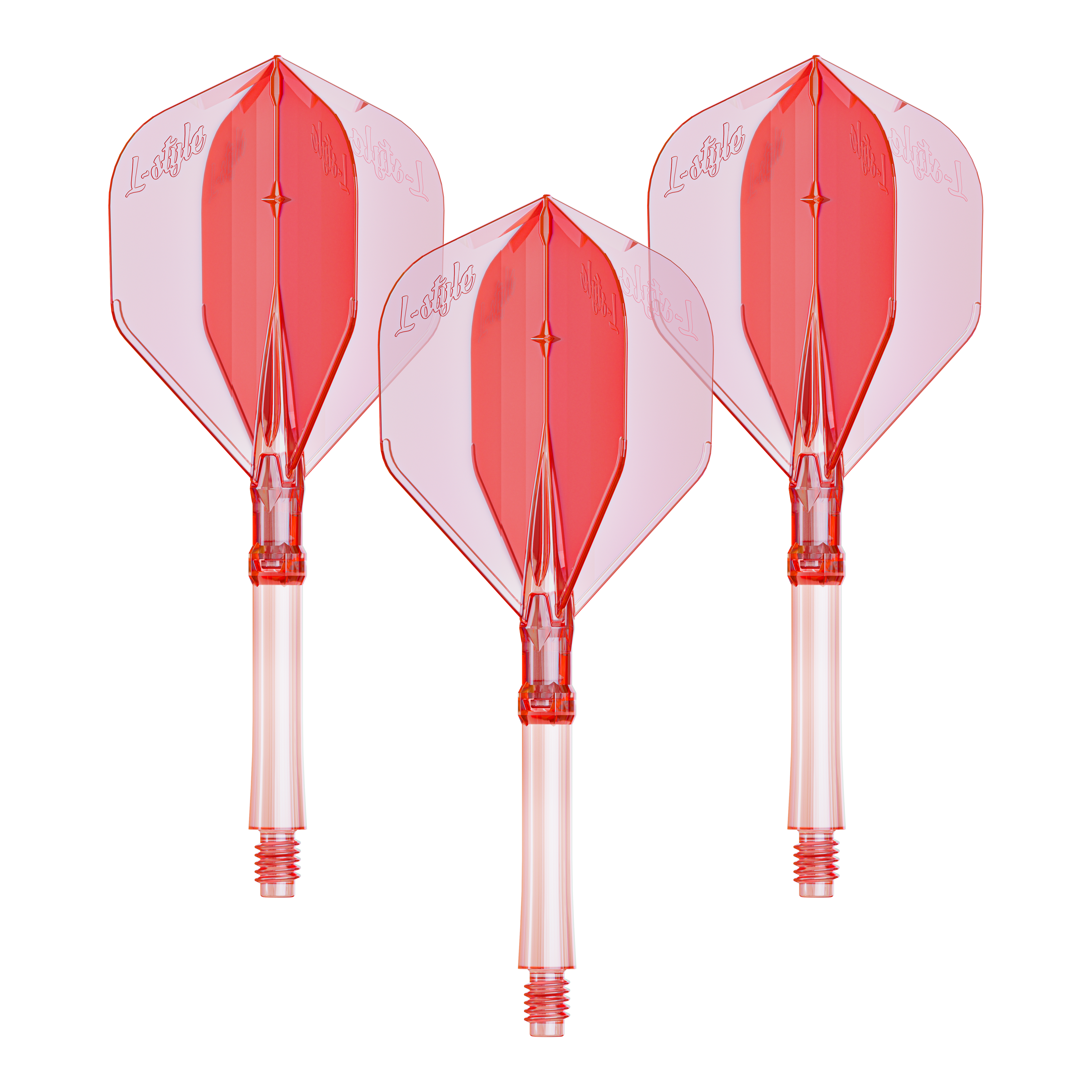 L-Style L-Sytem Flights - Clear Red-330 Ein Set mit großen klar roten Dart-Flights aus dem L-System. Praktisch für Dartspieler, die ihre Ausrüstung verbessern möchten.