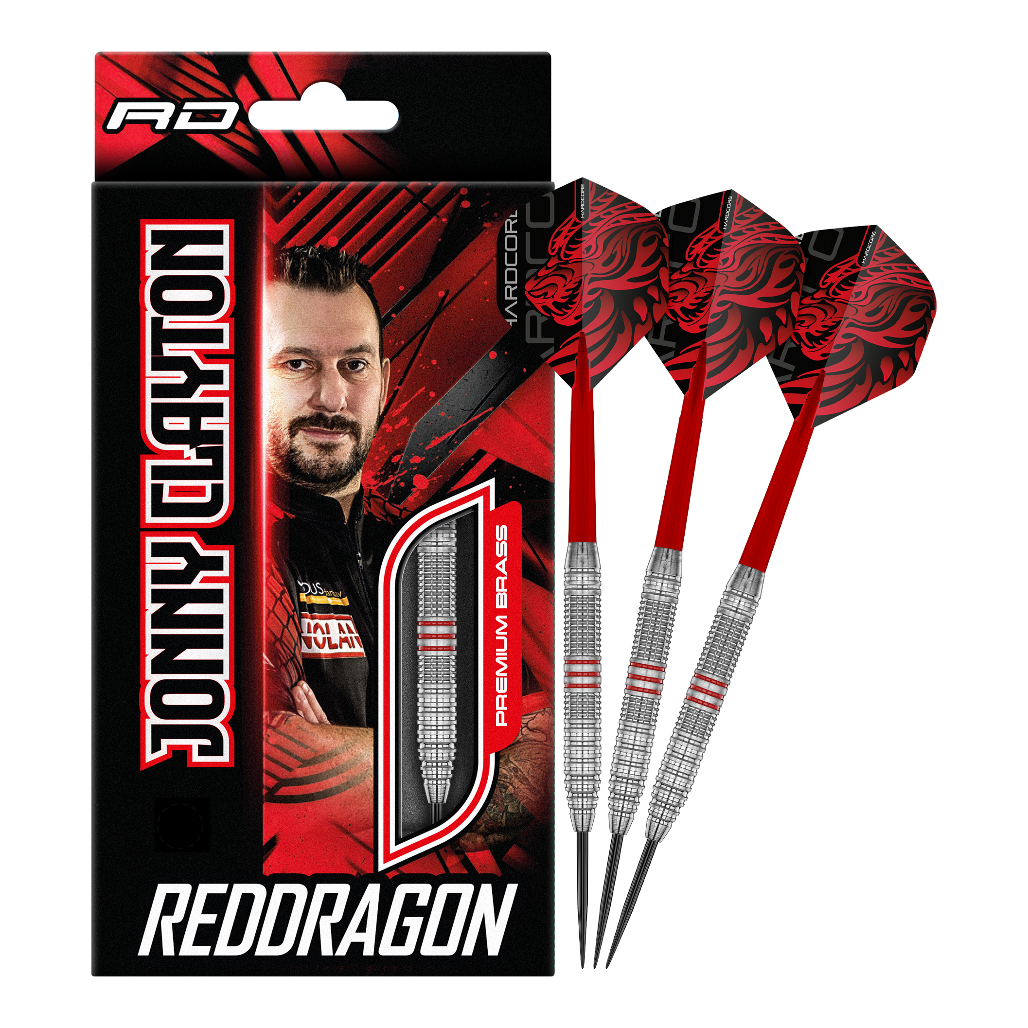 Red Dragon Jonny Clayton Brass Steeldarts - 21 g Red Dragon Jonny Clayton Brass Steeldarts - 21 g wird gezeigt. Der Dartpfeil besteht aus Messing und ist optimal für Dartspieler.