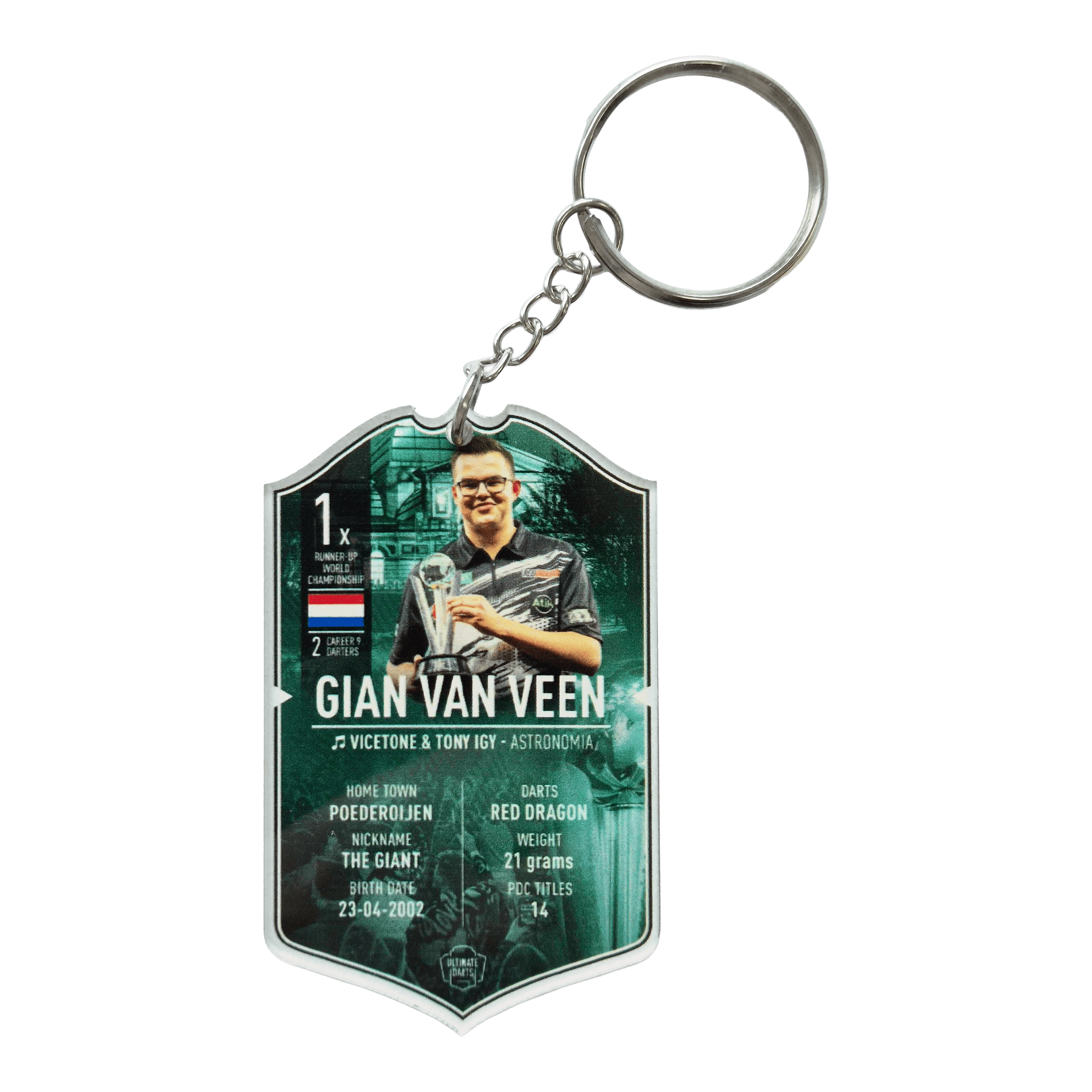 Ultimate Darts Card Schlüsselanhänger - Gian Van Veen