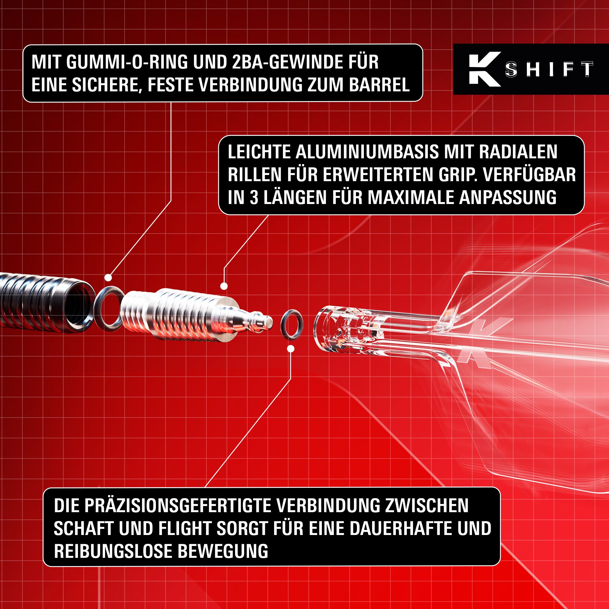 Target K-Shift No6 Flights - Weiß Das Bild zeigt die Target K-Shift No6 Flights in der Farbe Weiß. Diese Flights werden als Zubehör für Dartpfeile verwendet.