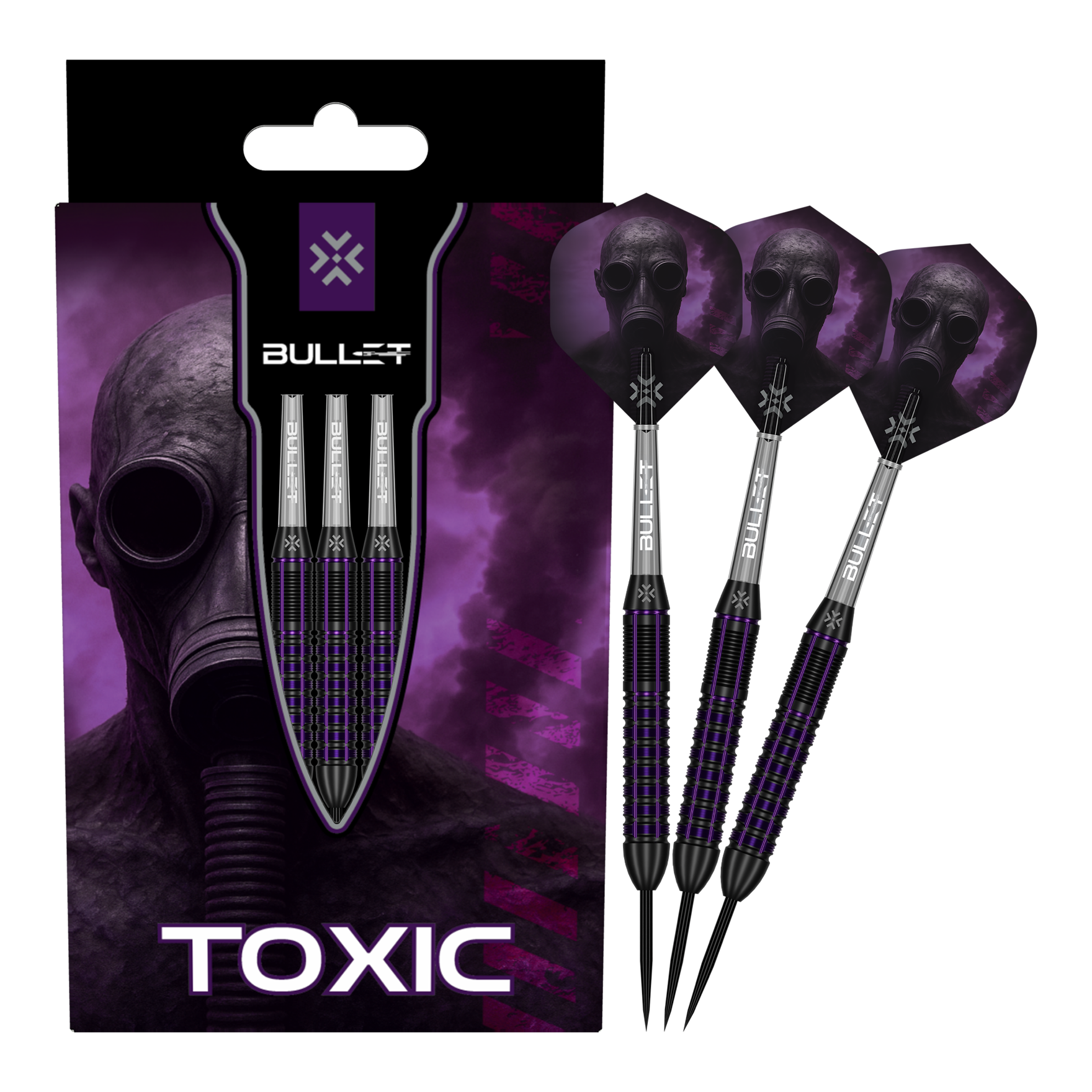 Bullet Toxic Brass Steeldarts - 23g Abgebildet ist das Produkt Bullet Toxic Brass Steeldarts - 23g. Es handelt sich um einen Steeldart-Pfeil aus Messing.