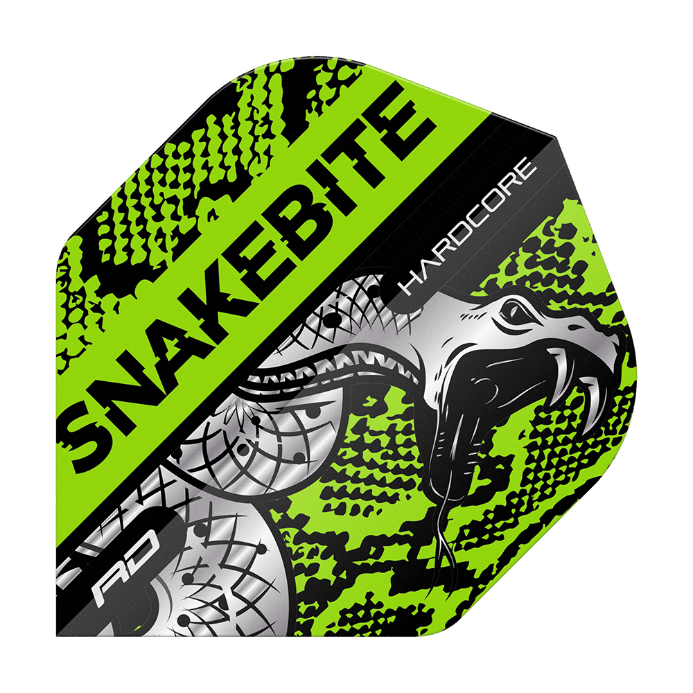 Red Dragon Hardcore Snakebite Coiled Snake Green Standard Flights