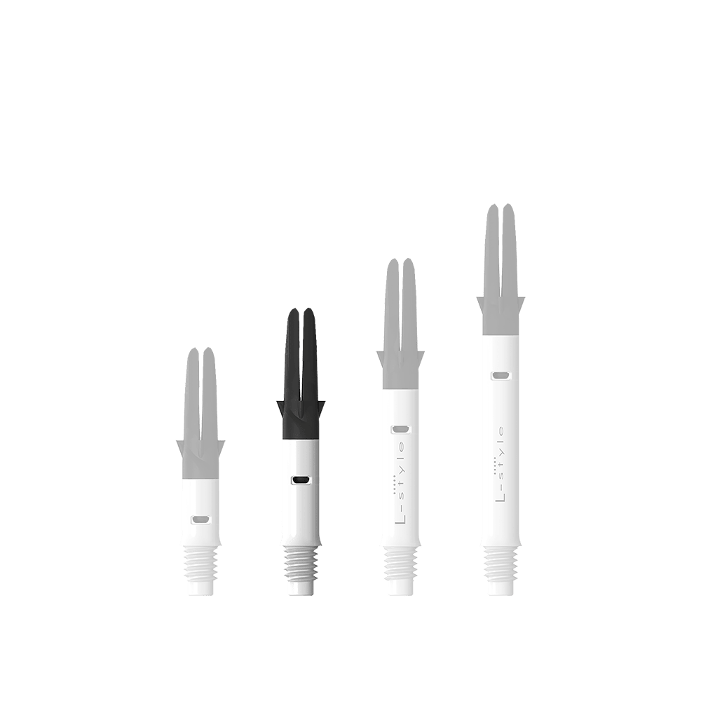 L-Style L-Shaft Carbon Silent Straight - Weiß 190 Zu sehen ist der L-Style L-Shaft Carbon Silent Straight in Weiß, Modell 190. Es handelt sich um ein hochwertiges Dartshaft-Zubehör.