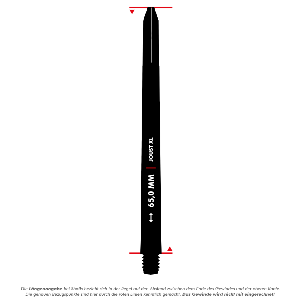 Red Dragon Joust XL Shafts - Weiß - 65mm