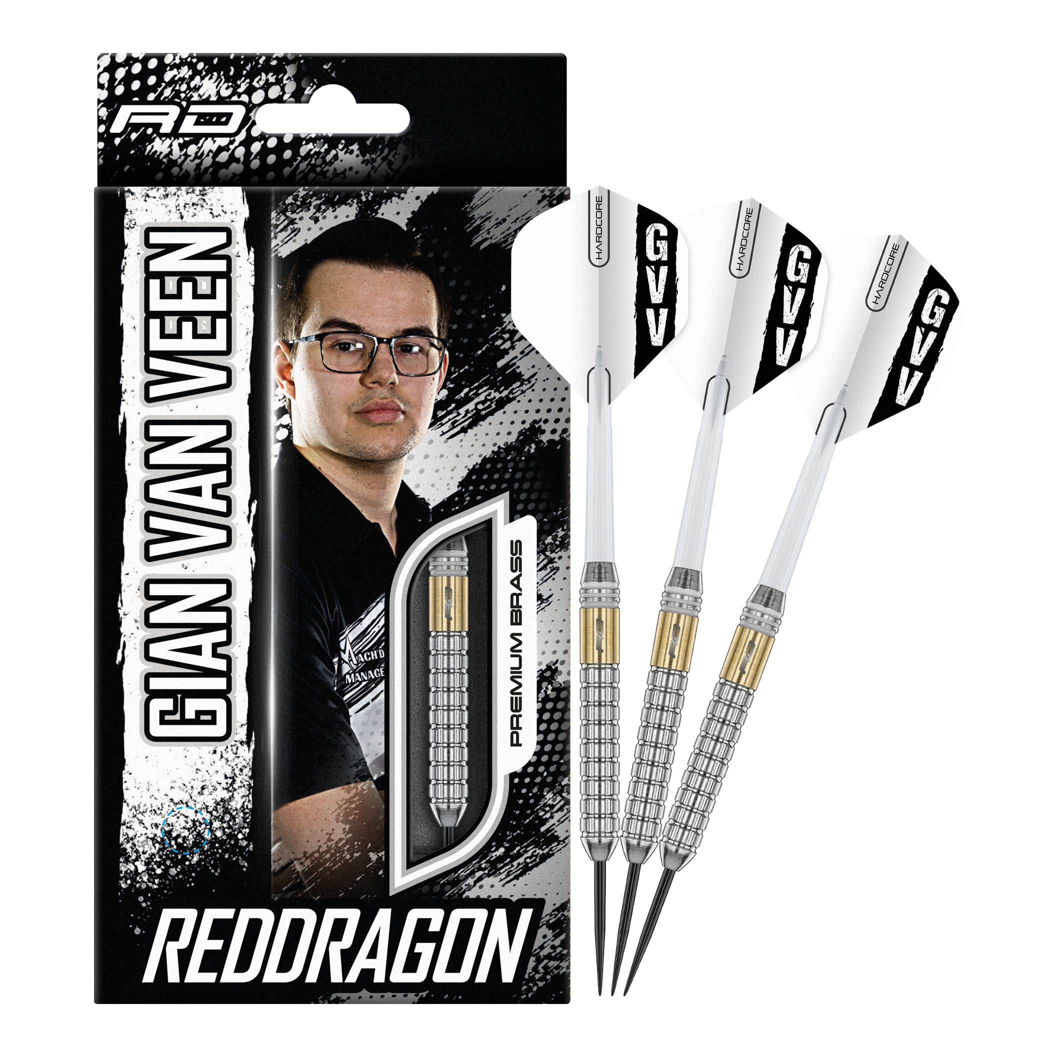 Red Dragon Gian Van Veen Brass Steeldarts - 21 g Red Dragon Gian Van Veen Brass Steeldarts - 21 g