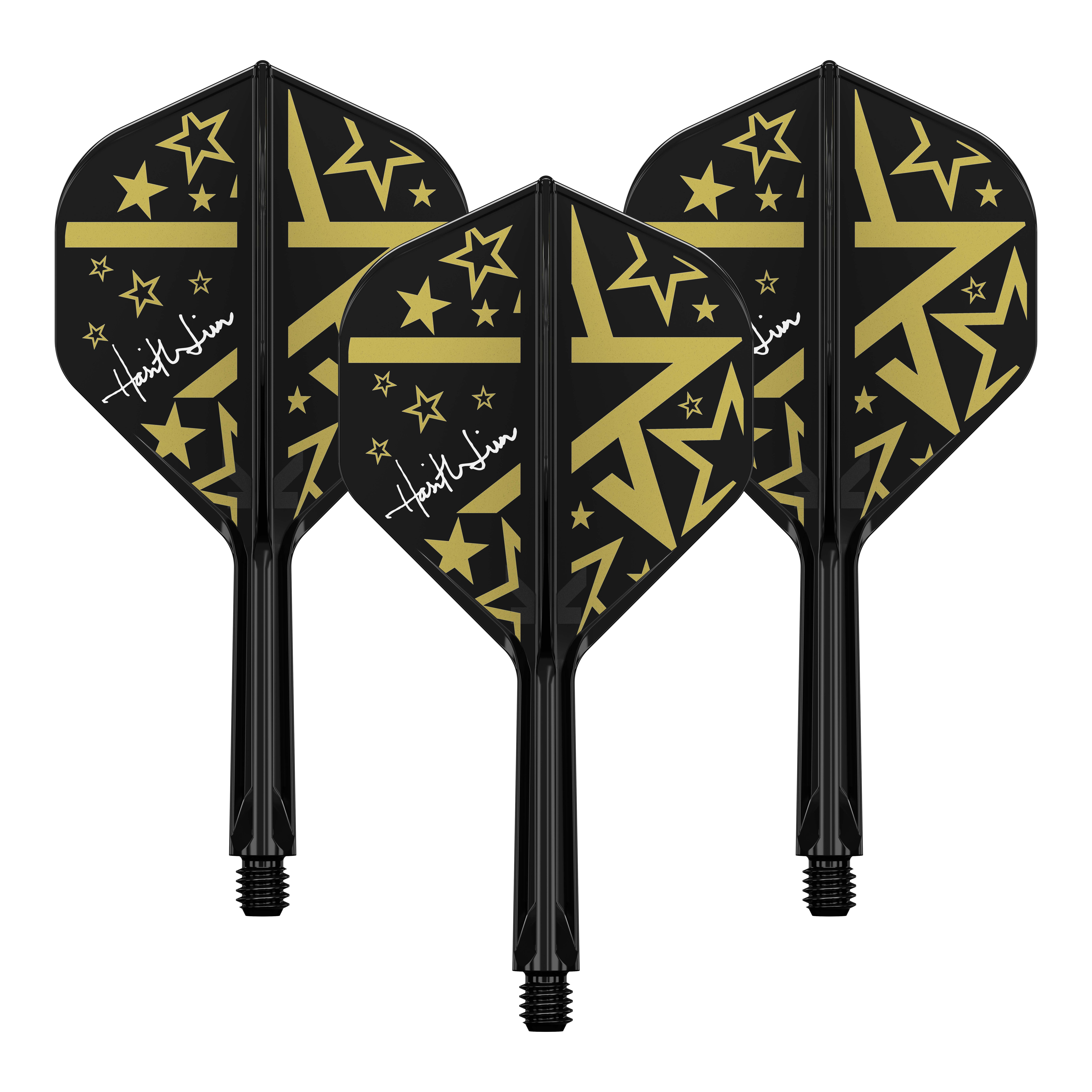 Auf dem Bild erkennt man das Produkt 410246_Target_Japan_K-Flex_Hot_Shot_No2_Flight-Shaft-System_26mm_1Set. Es handelt sich vermutlich um einen Dart-Schaft mit Flight.