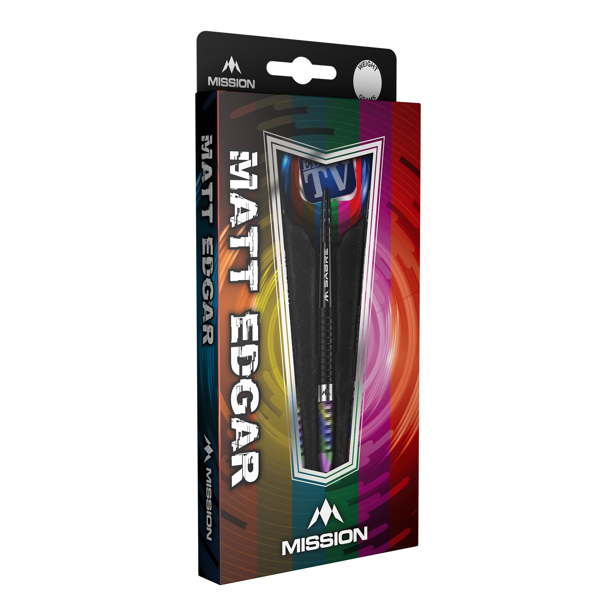 Mission Matt Edgar Steeldarts Die Abbildung zeigt die Mission Matt Edgar Steeldarts in ihrer Verpackung. Die Verpackung ist bunt gestaltet und zeigt den Namen des Produkts deutlich auf der Vorderseite.