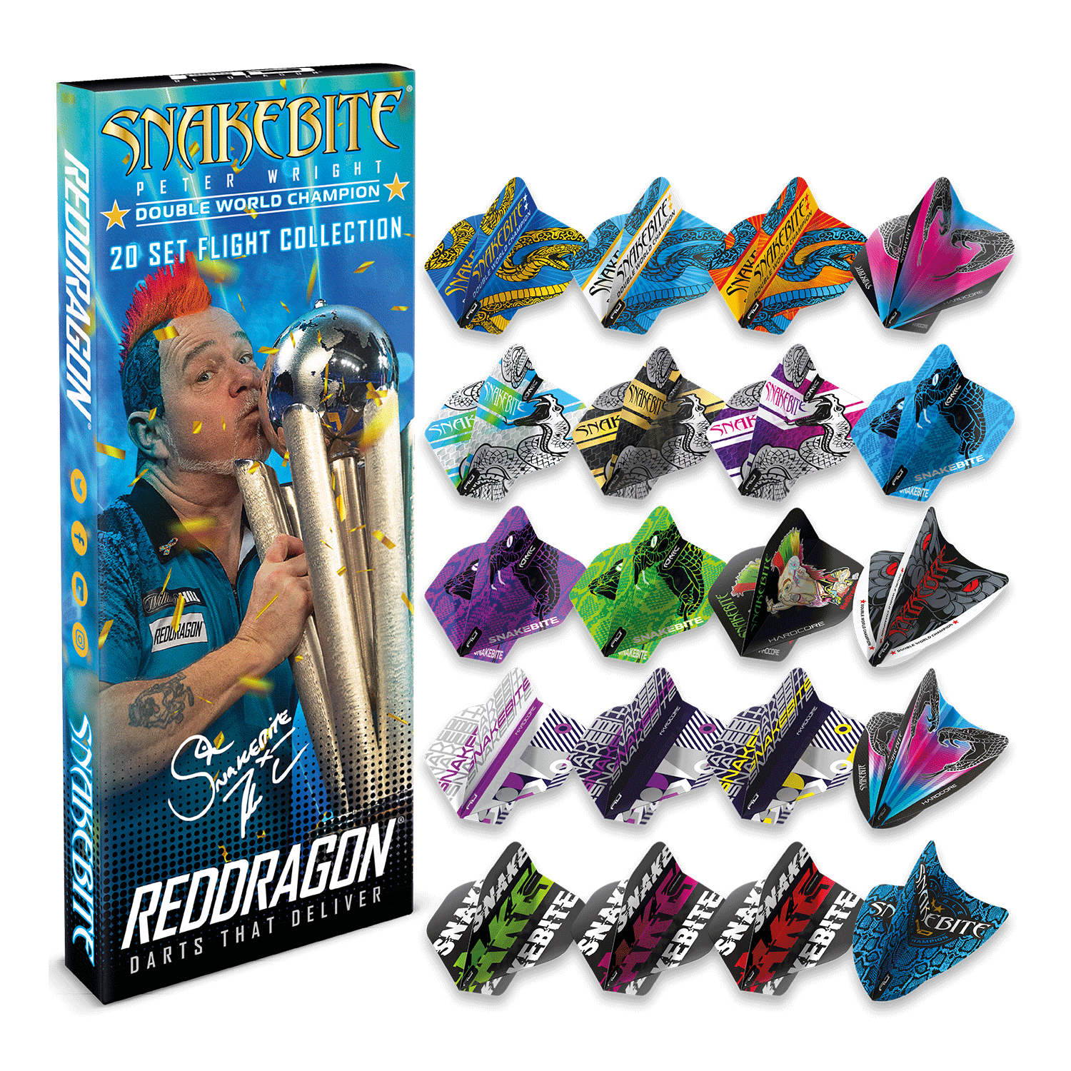 Red Dragon Peter Wright Double World Champion Flights Collection