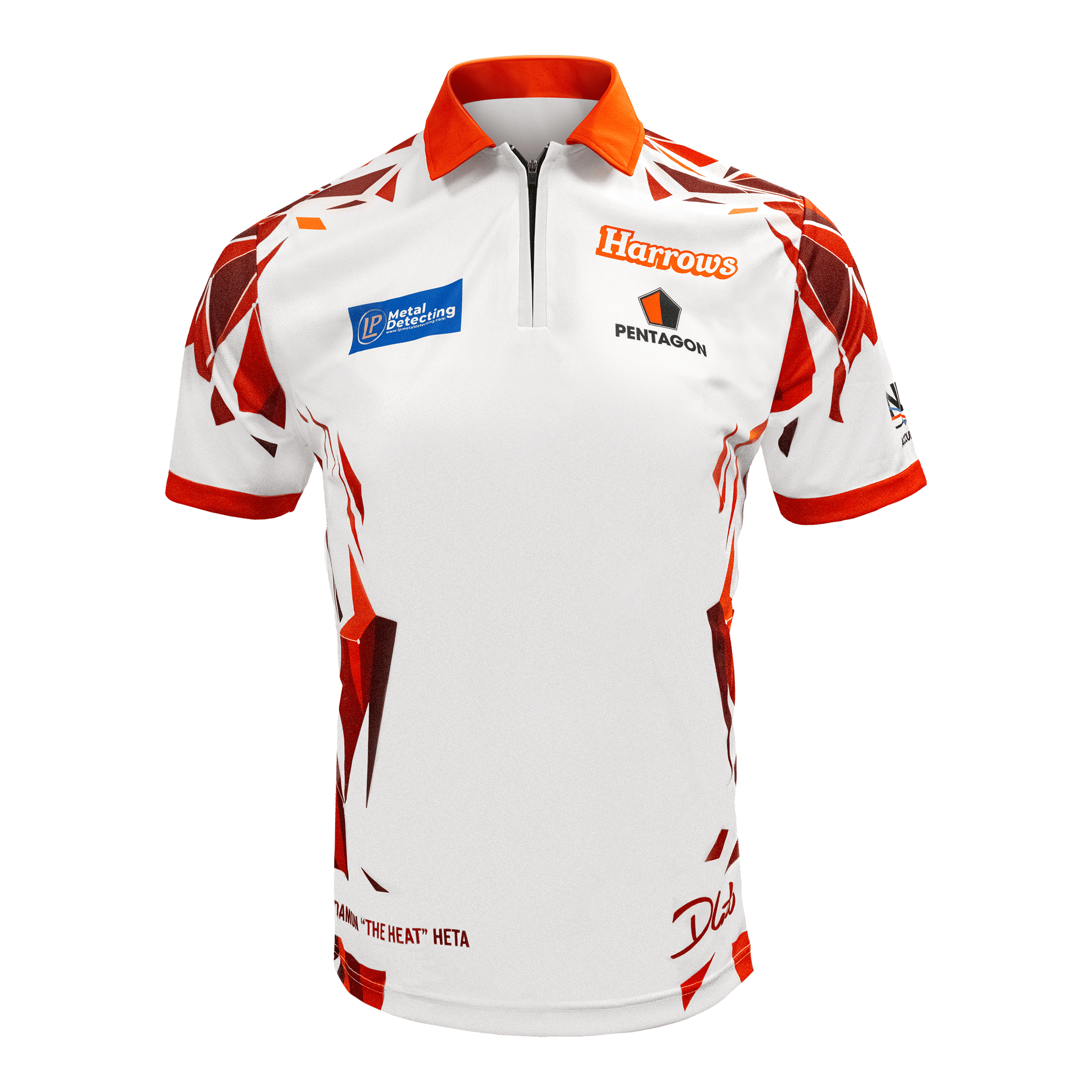 Harrows Damon Heta Playershirt Hier sieht man das Harrows Damon Heta Playershirt. Das Shirt ist für Dartspieler gemacht.