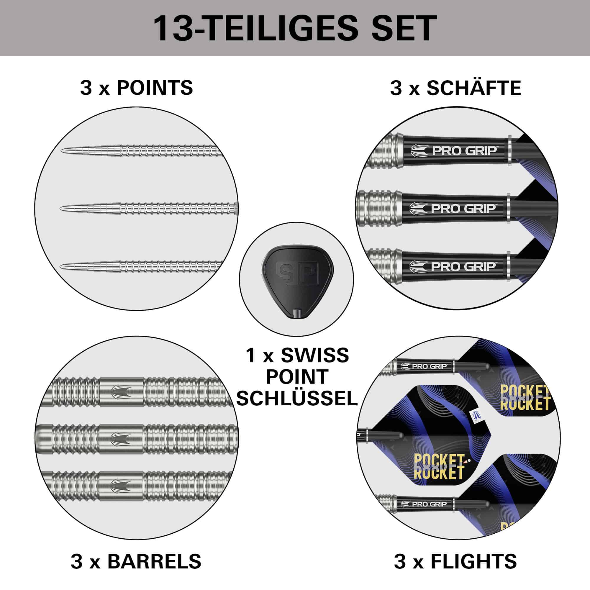 Target Justin Hood Swiss Points Steeldarts - 23g Target Justin Hood Swiss Points Steeldarts - 23g