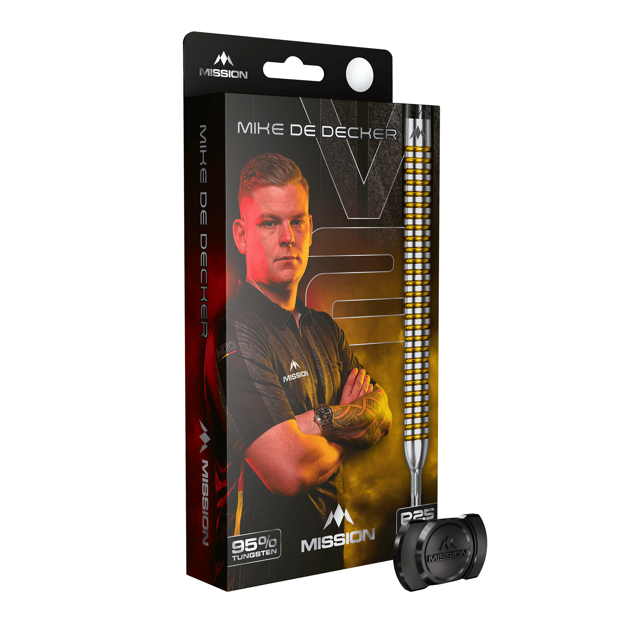 Mission Mike De Decker V2 R2.5 Steeldarts Zu sehen sind die Mission Mike De Decker V2 R2.5 Steeldarts. Die Darts sind für präzises Werfen beim Steeldart entwickelt.