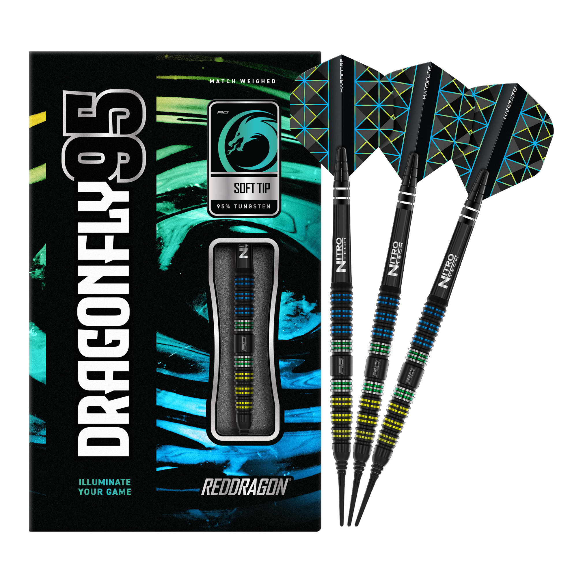 Red Dragon Dragonfly 95 Black Tapered Softdarts - 18g