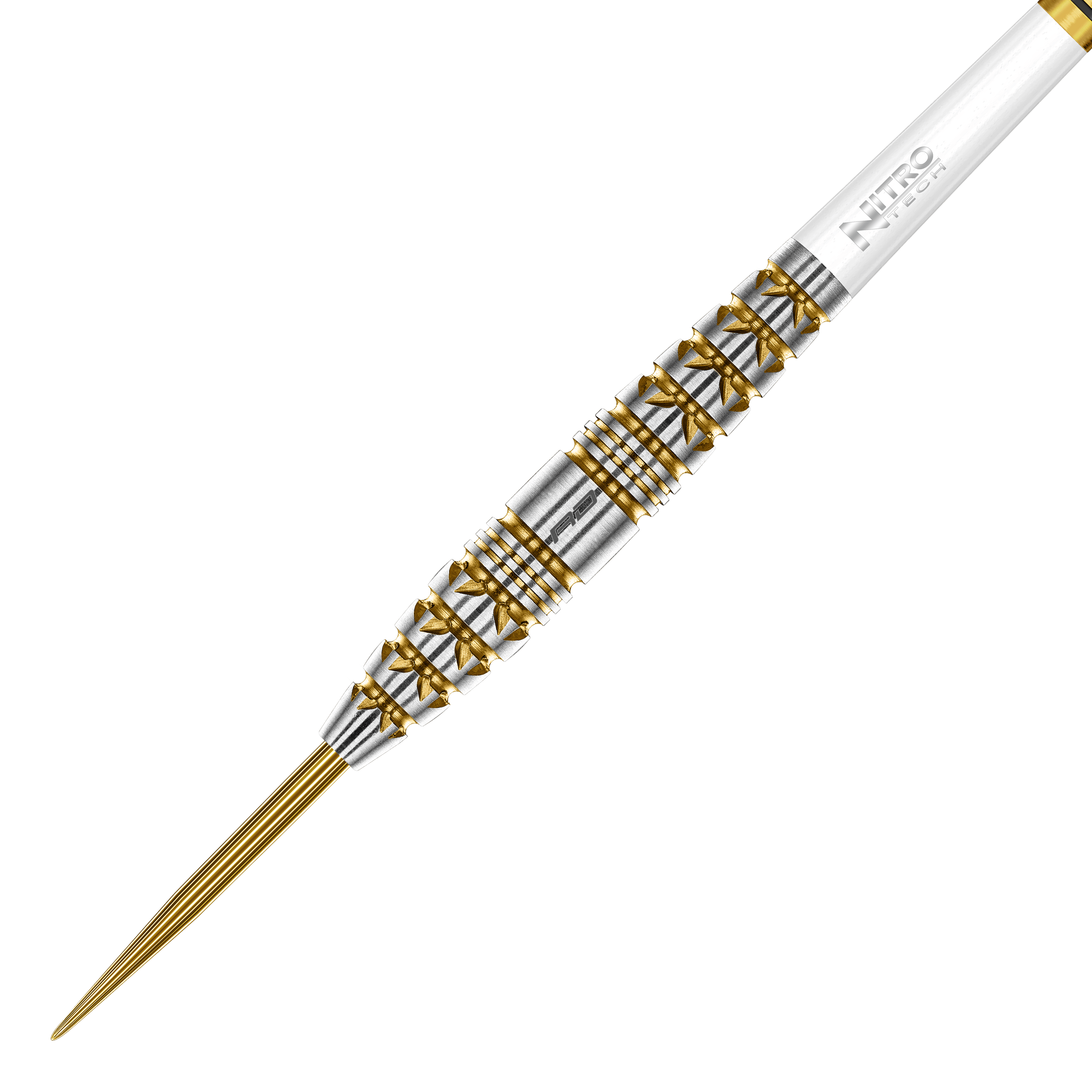 Red Dragon Paradym Gold Torpedo Steeldarts Das Foto zeigt die Red Dragon Paradym Gold Torpedo Steeldarts aus einer anderen Perspektive. Die Darts zeichnen sich durch ein elegantes, goldenes Design aus.