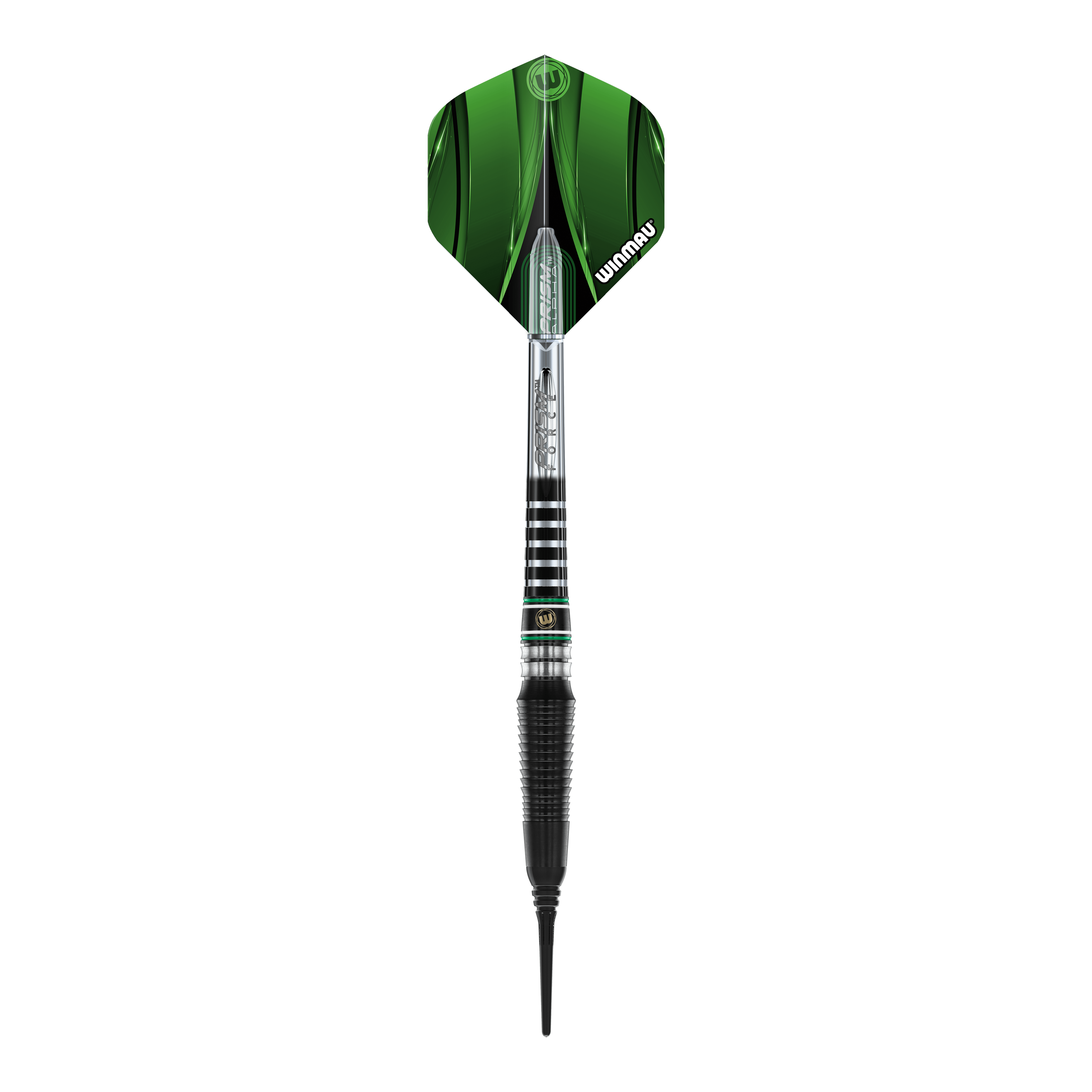 Winmau Sniper Black 2025 Softdarts - 20g Ein anderer Blickwinkel auf einen Winmau Sniper Black 2025 Softdart - 20g. Die Konturen sind klar erkennbar.