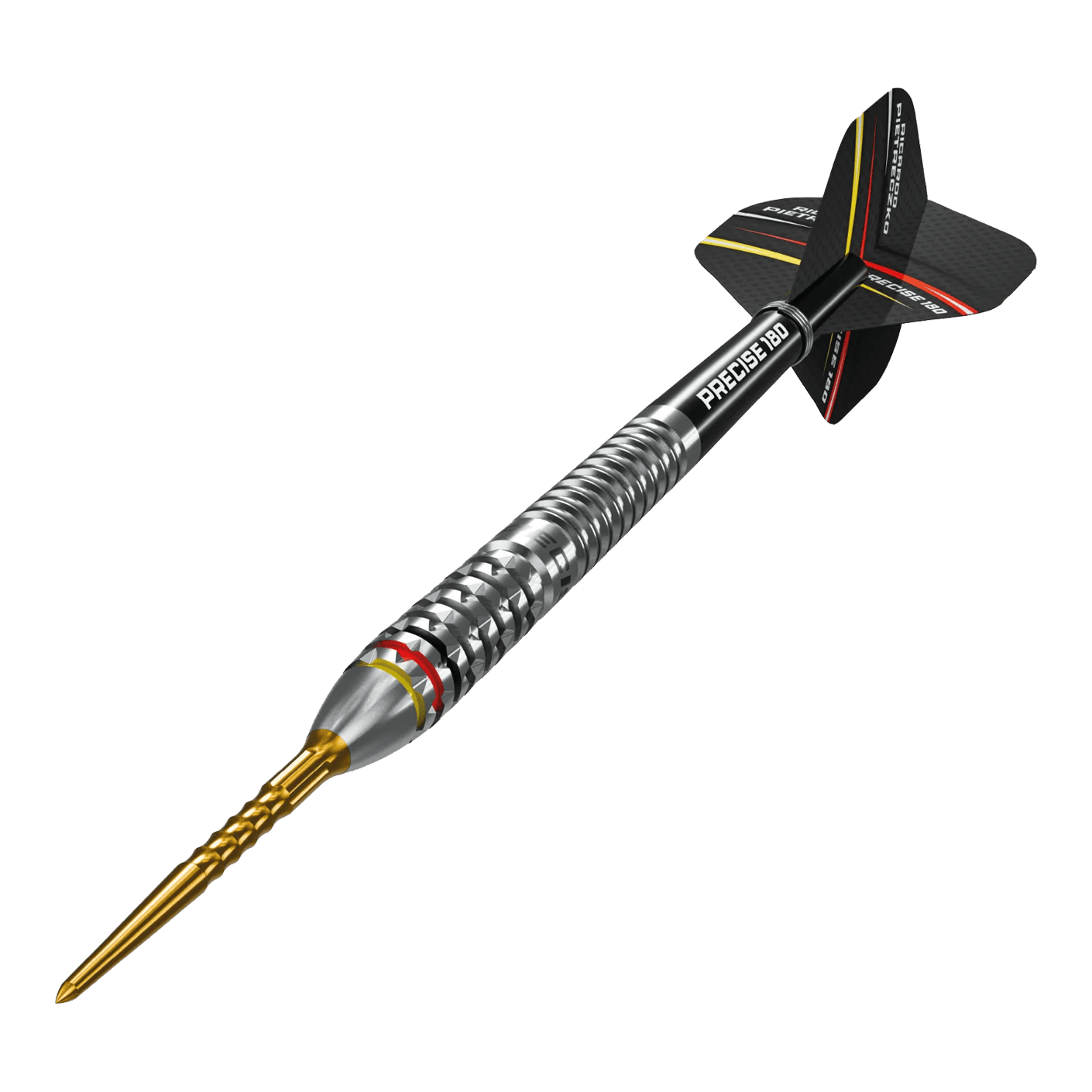 Precise 180 Ricardo Pietreczko GEN1 Steeldarts Das Bild zeigt die Precise 180 Ricardo Pietreczko GEN1 Steeldarts. Moderne Steeldarts zur professionellen Verwendung.