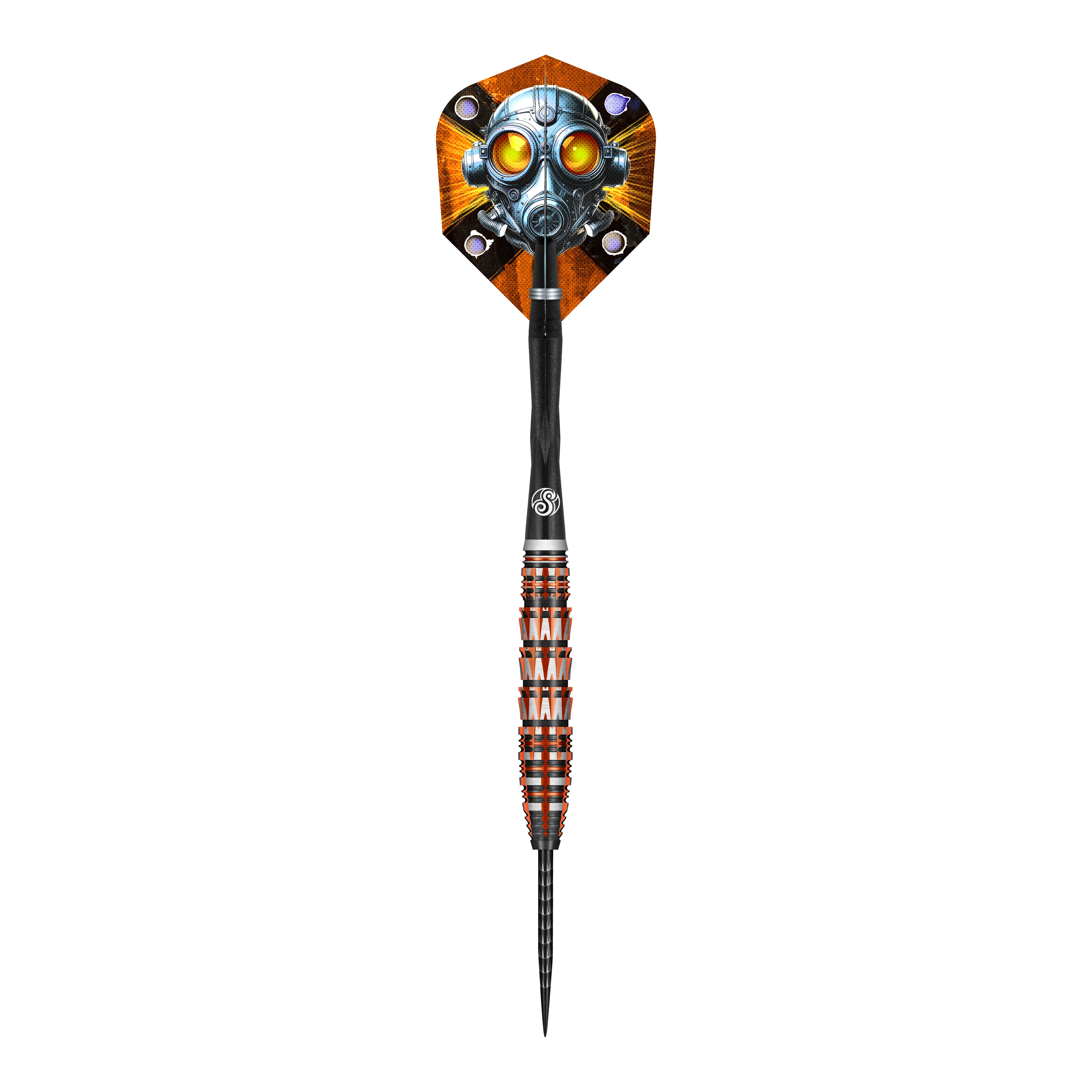 Dieses Bild zeigt den Shot Badlands Rustin Steeldarts - 23g. Der Dartpfeil ist in Nahaufnahme abgebildet.
