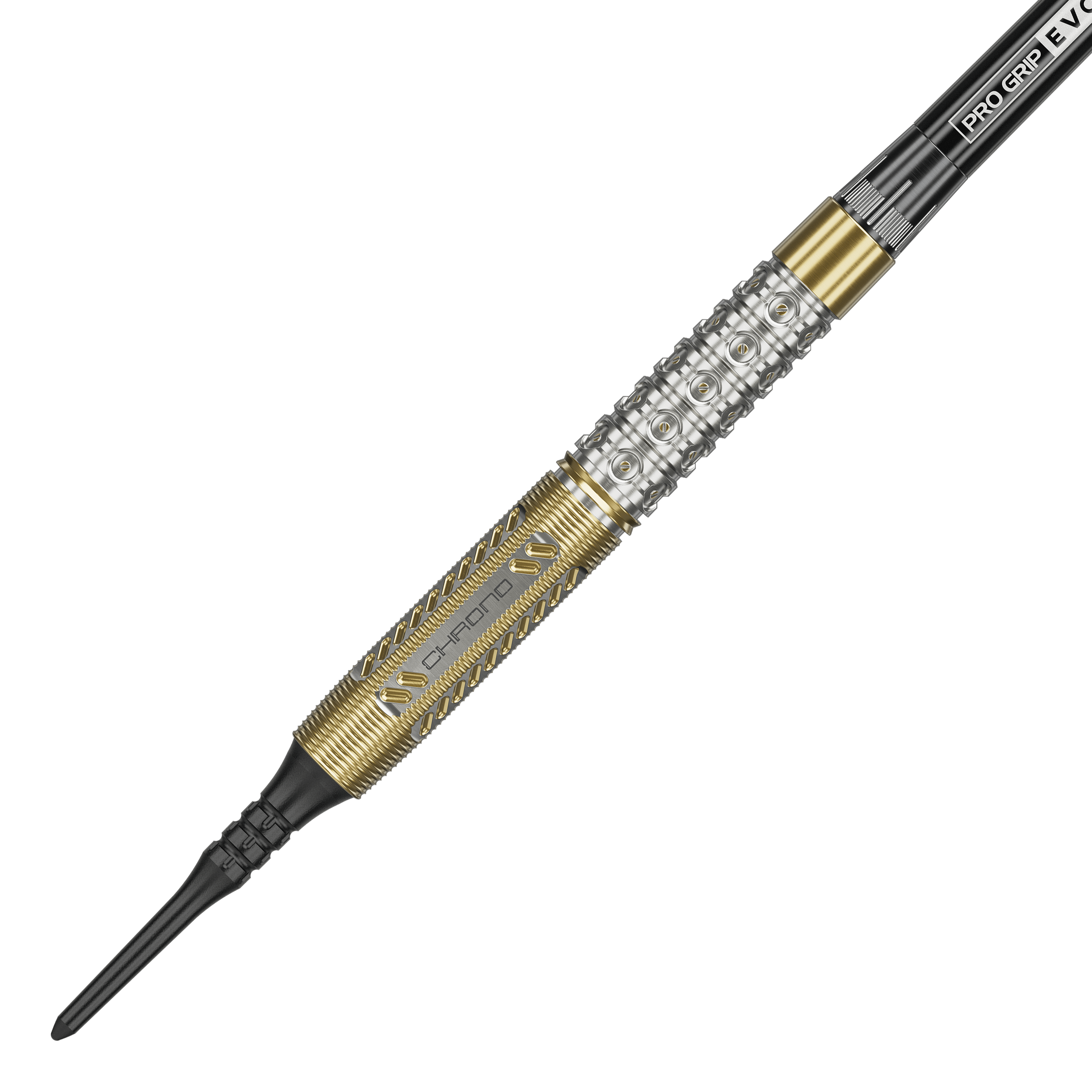 Target Raymond Van Barneveld Chrono 95 Softdarts Der Target Raymond Van Barneveld Chrono 95 Softdart hat ein auffälliges silber-goldenes Design. Das Barrel ist mit feinen Gravuren und dem Schriftzug "CHRONO" versehen.