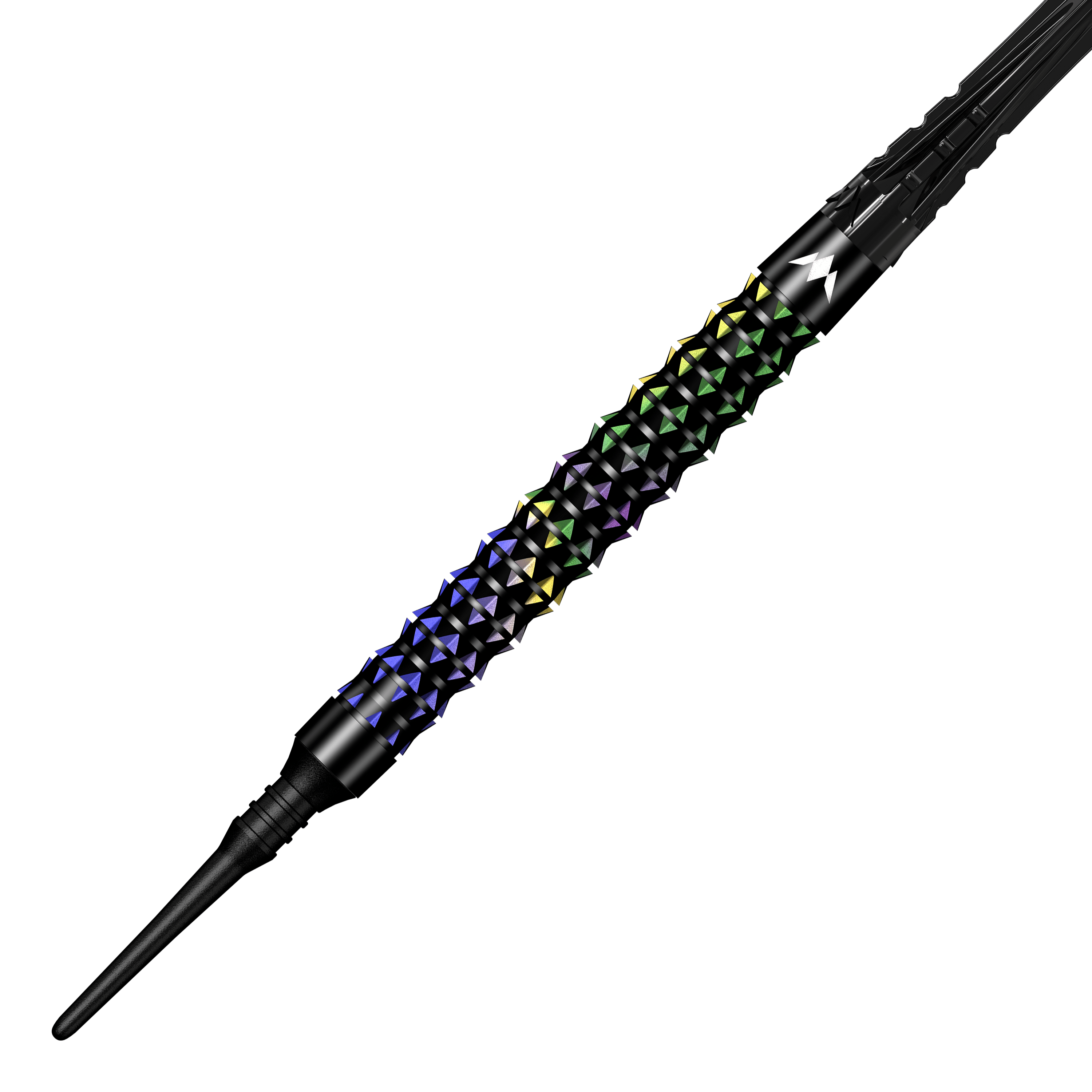 Mission Black Opal Softdarts - 20g Mission Black Opal Softdarts - 20g wird seitlich präsentiert. Das Design betont die schwarze Oberfläche und die hochwertige Verarbeitung.
