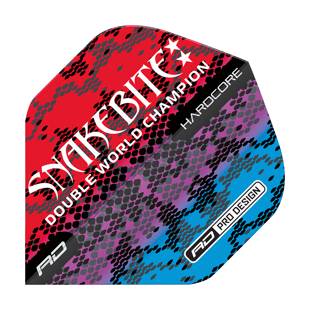 Red Dragon Hardcore Peter Wright Snakebite Multi Snakeskin Red Standard Flights