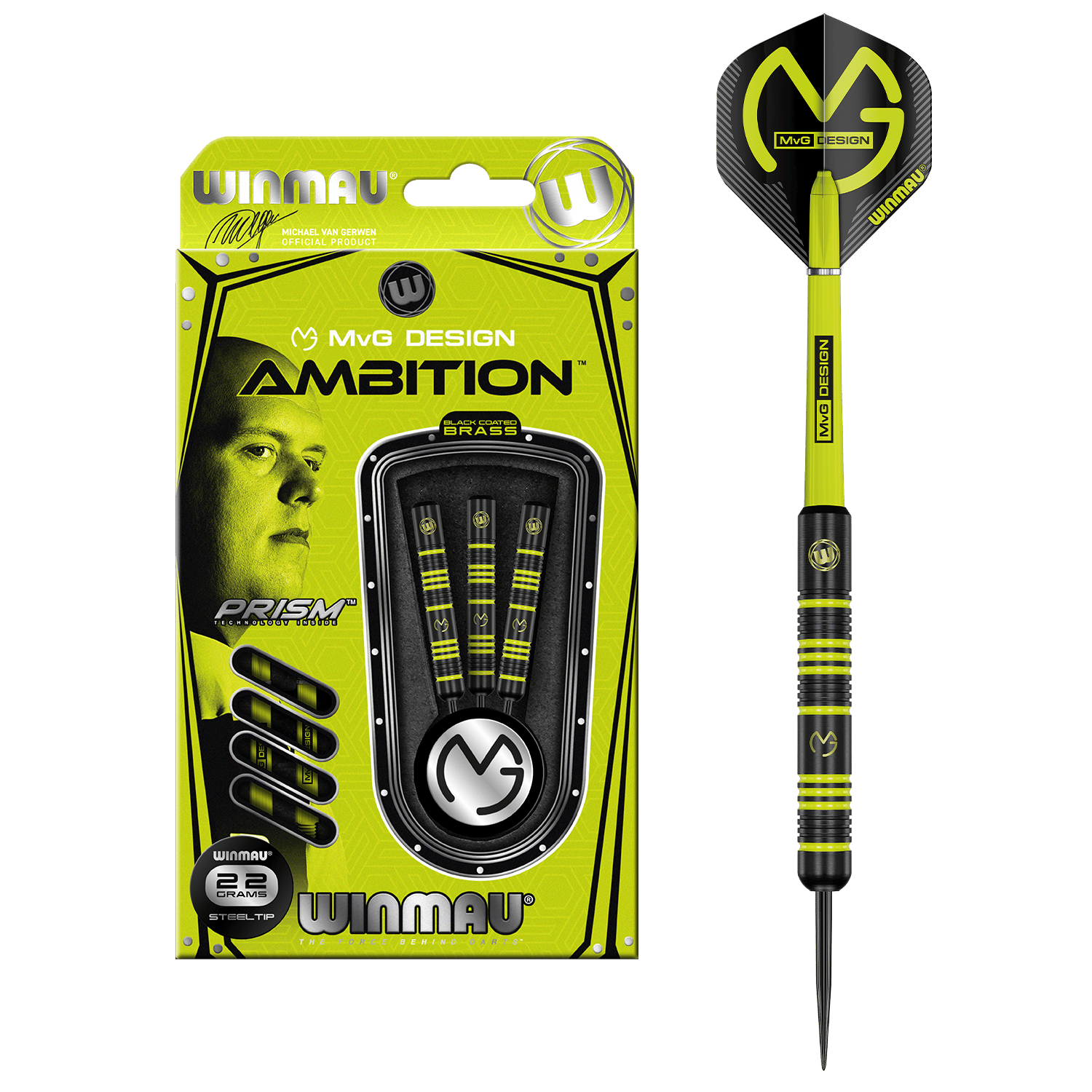 Winmau Michael van Gerwen Ambition Black Brass Steeldarts