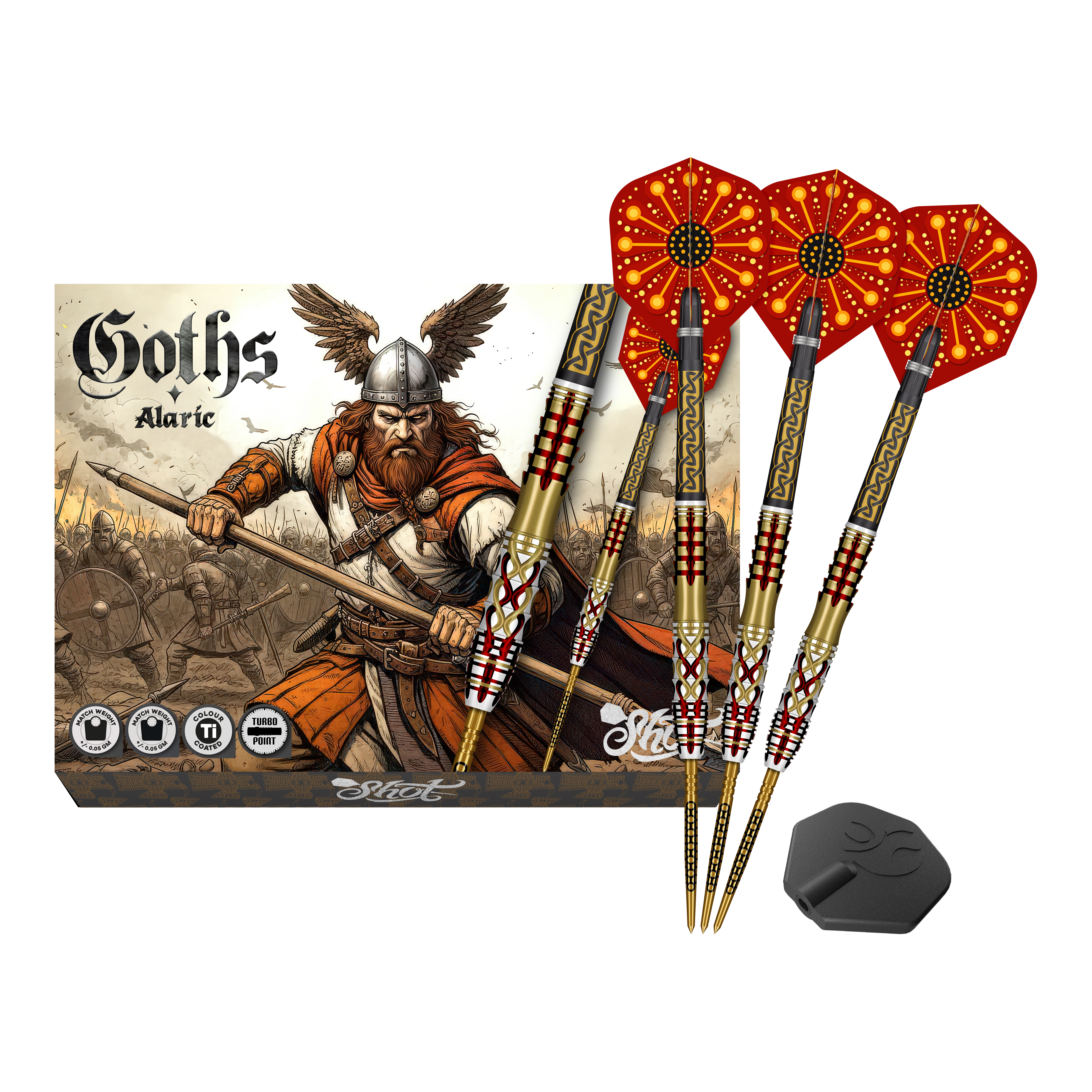 Shot Goths Alaric Turbo Point Steeldarts - 23g