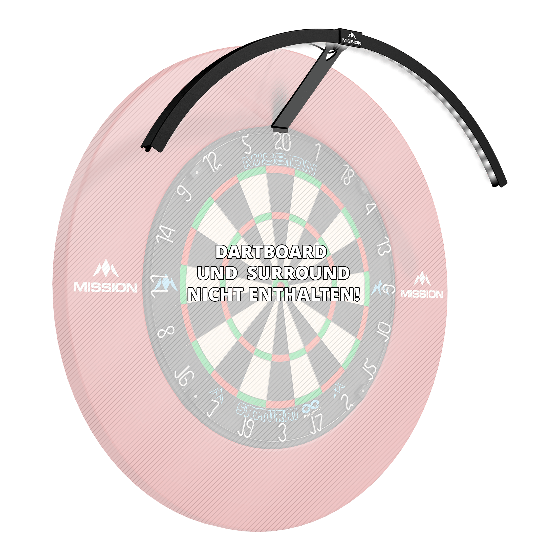 Mission Torus 120 LED Beleuchtungssystem - Schwarz Mission Torus 120 LED Beleuchtungssystem in Schwarz ist auf diesem Bild dargestellt. Es sorgt für optimale Lichtverhältnisse am Dartboard.