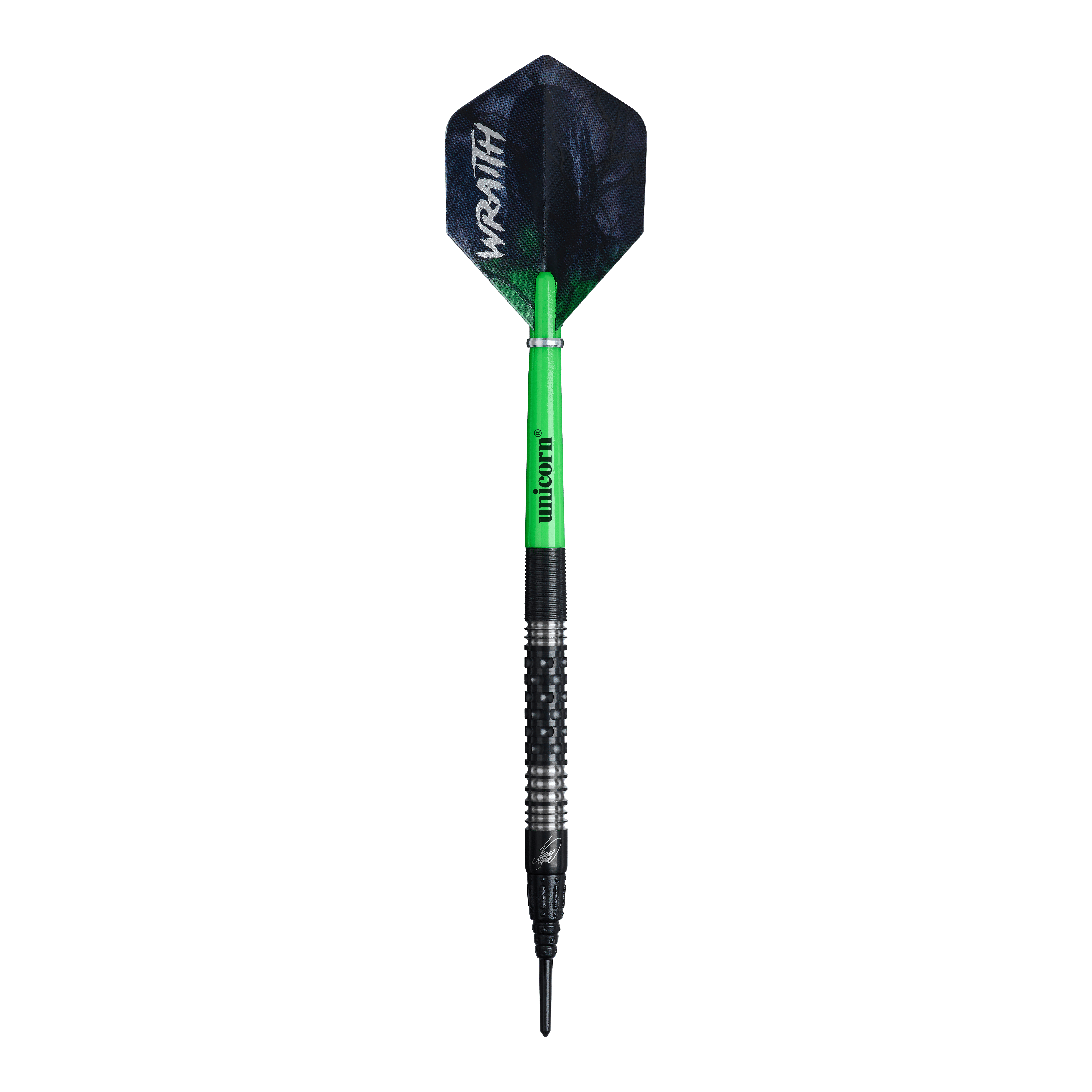 Unicorn Wraith James Wade Softdarts - 19g Das Foto zeigt die Unicorn Wraith James Wade Softdarts - 19g. Es handelt sich um hochwertige Softdarts für ambitionierte Spieler.