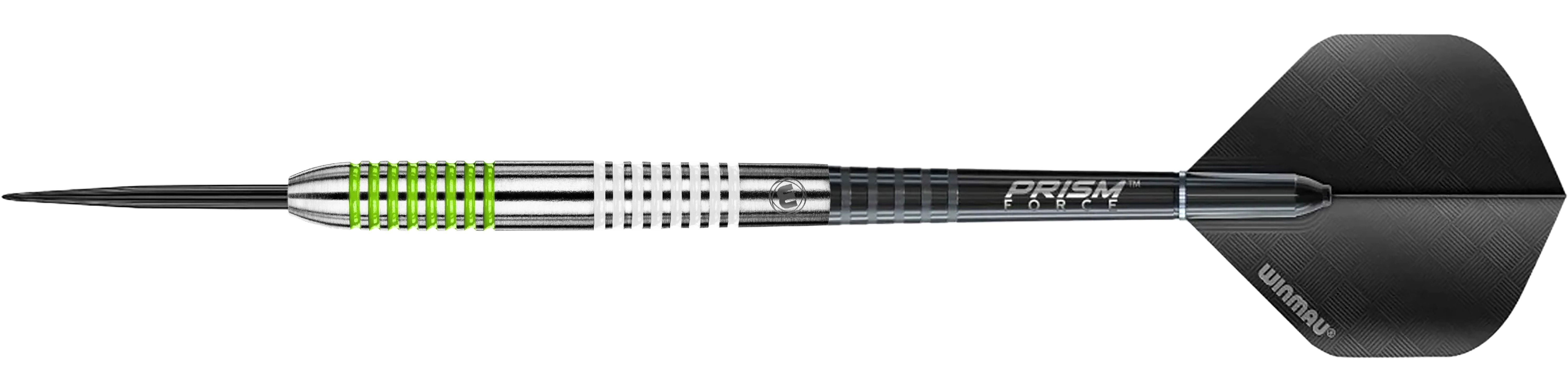 Das Bild zeigt ein Set Steeldarts von Winmau aus der Serie Ton Machine. Die Steeldarts sind speziell für Dartspieler gemacht.