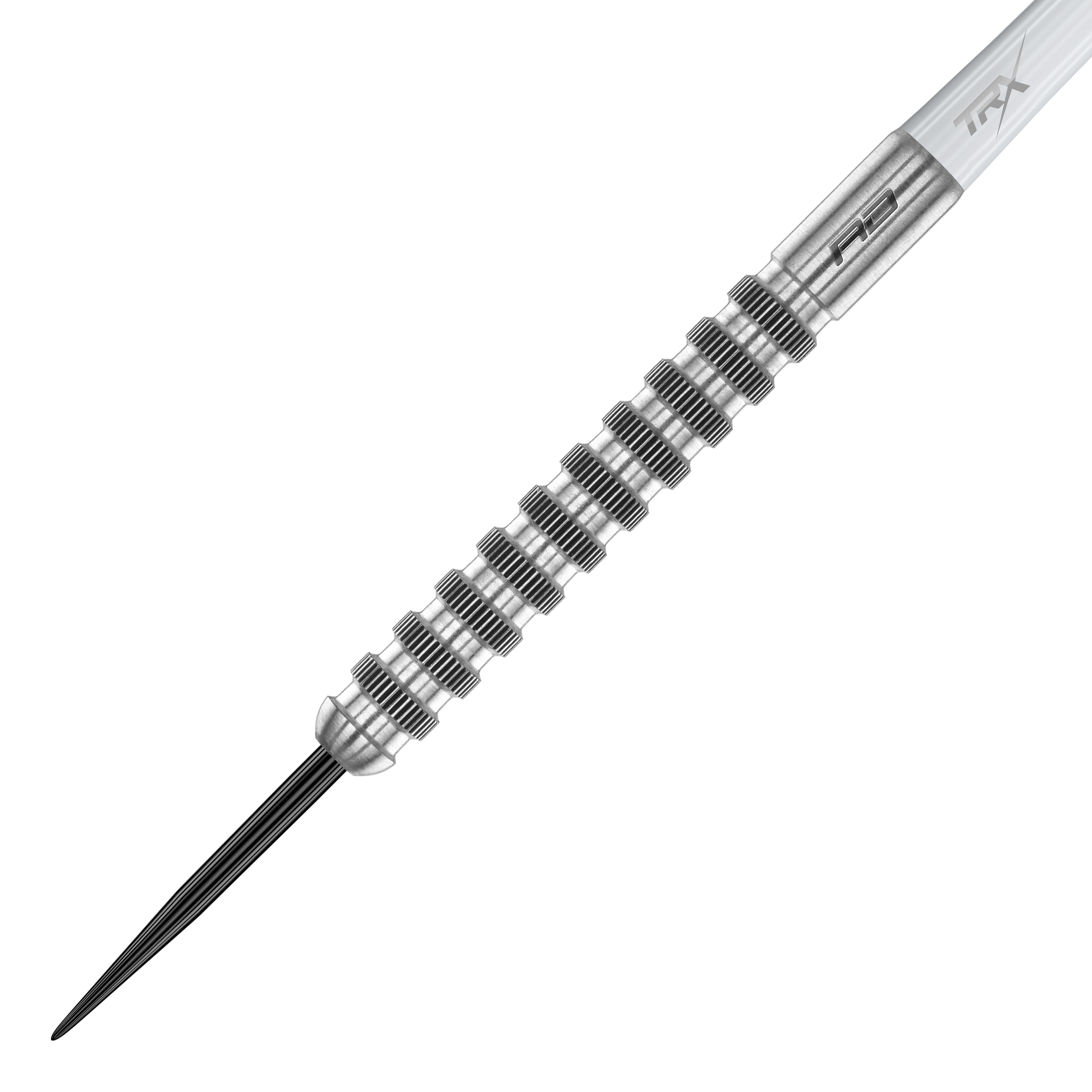 Red Dragon Javelin Speedline Steeldarts Das Bild zeigt einen Red Dragon Javelin Speedline Steeldart. Der Dartpfeil besteht aus silbernem Metall mit markanten, gerillten Griffmulden.