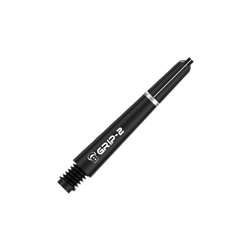 Das Bild zeigt den Bulls B-Grip-2 SL Shaft in Schwarz. Der Schaft hat ein schlankes Design mit weißer Aufschrift.