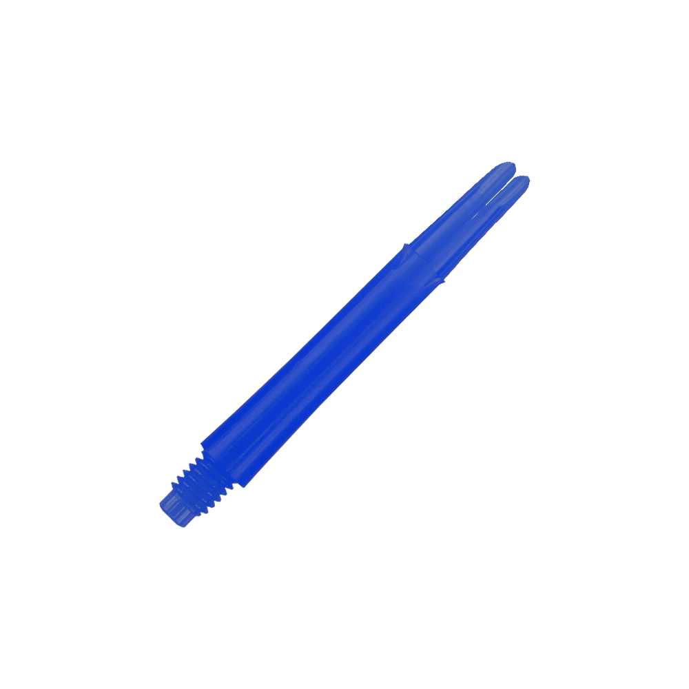 L-Style L-Shafts Locked Straight - Blue 260 Das Bild zeigt einen geraden, blauen Dartshaft ohne Kappen. Der Schaft hat ein Gewinde an einem Ende und ist 39 mm lang.