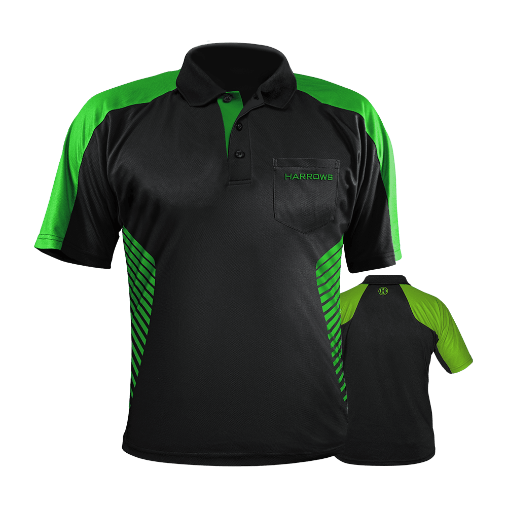 Harrows Vivid Dartshirt Black/Green