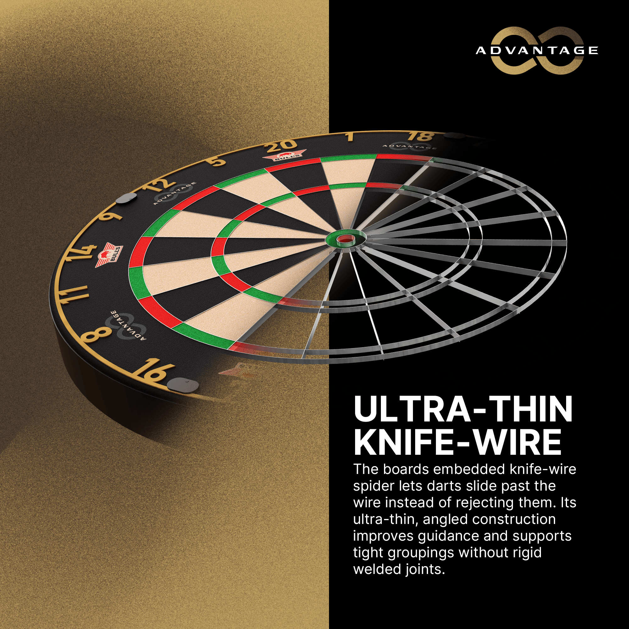 Bulls NL Advantage 8 Steeldartboard Hier ist das Bulls NL Advantage 8 Steeldartboard zu sehen. Die Dartscheibe bietet eine hochwertige Spielfläche.