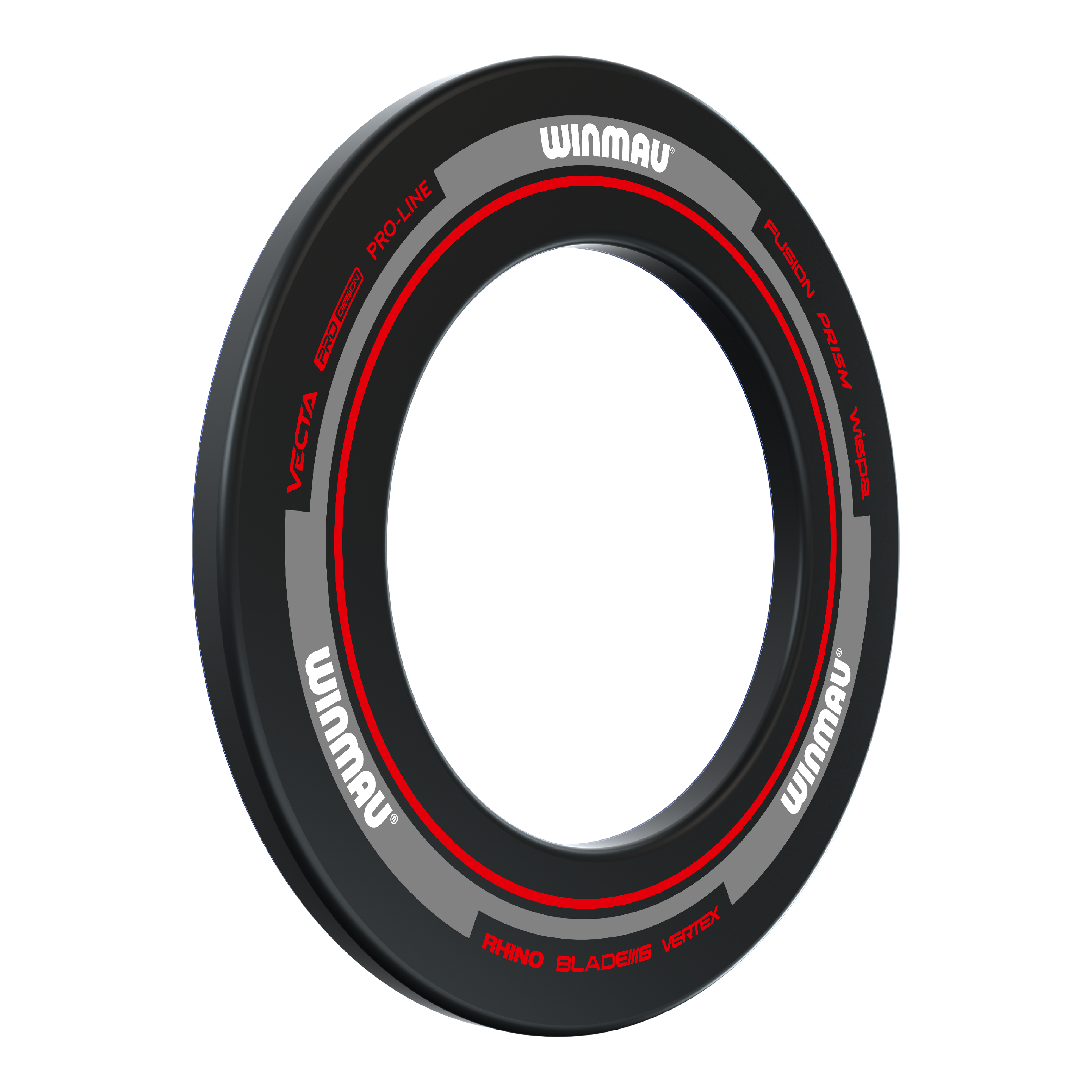 Winmau Advance Dartboard Surround - Schwarz Rot Das Bild zeigt den Winmau Advance Dartboard Surround in Schwarz und Rot. Der Surround ist rund und schützt die Wand um die Dartscheibe.