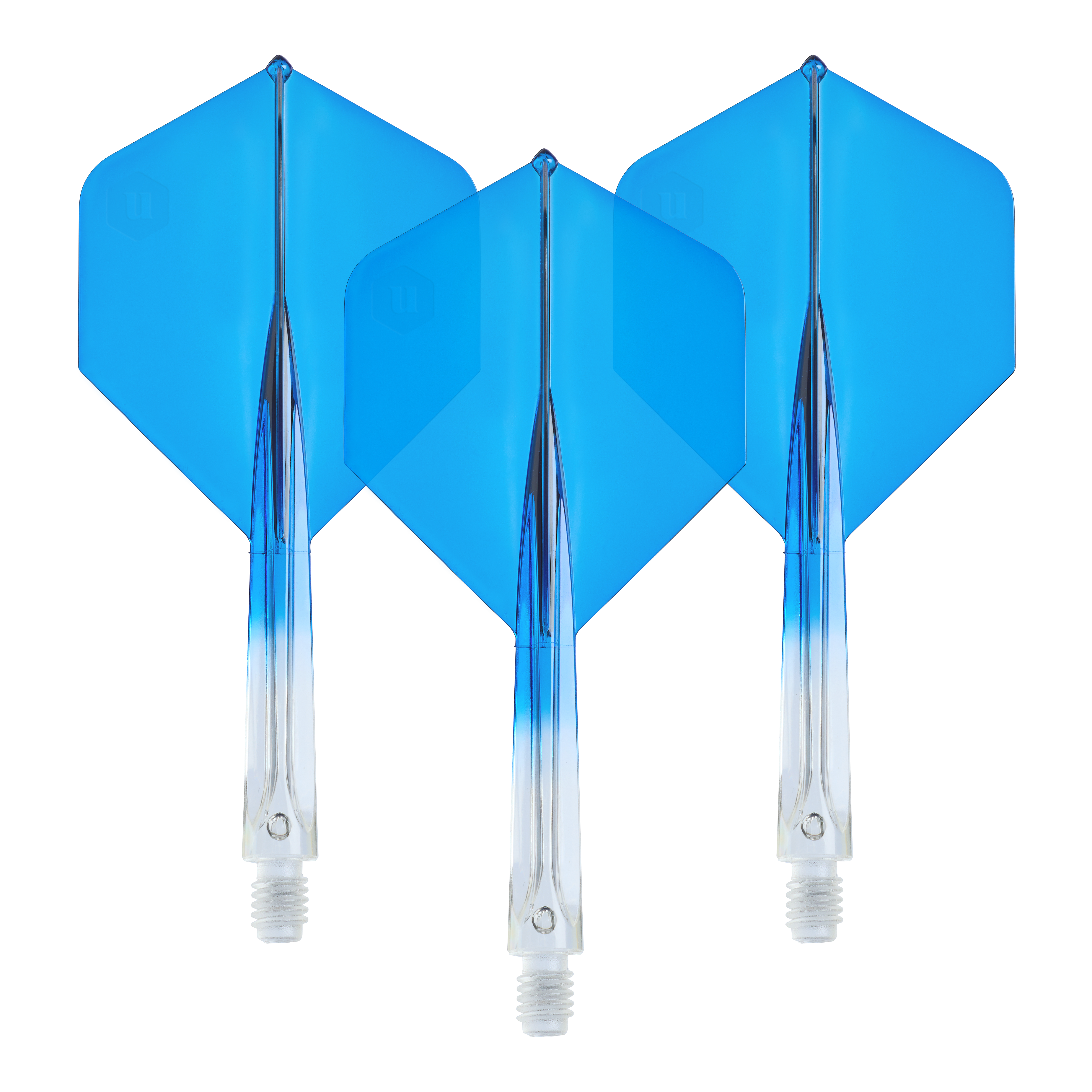 Unicorn Forge Two Tone No2 Standard Flights - Clear Blau - Medium Unicorn Forge Two Tone No2 Standard Flights in Klar Blau, Medium, als Set dargestellt. Sie eignen sich zum Auswechseln für Dartpfeile.