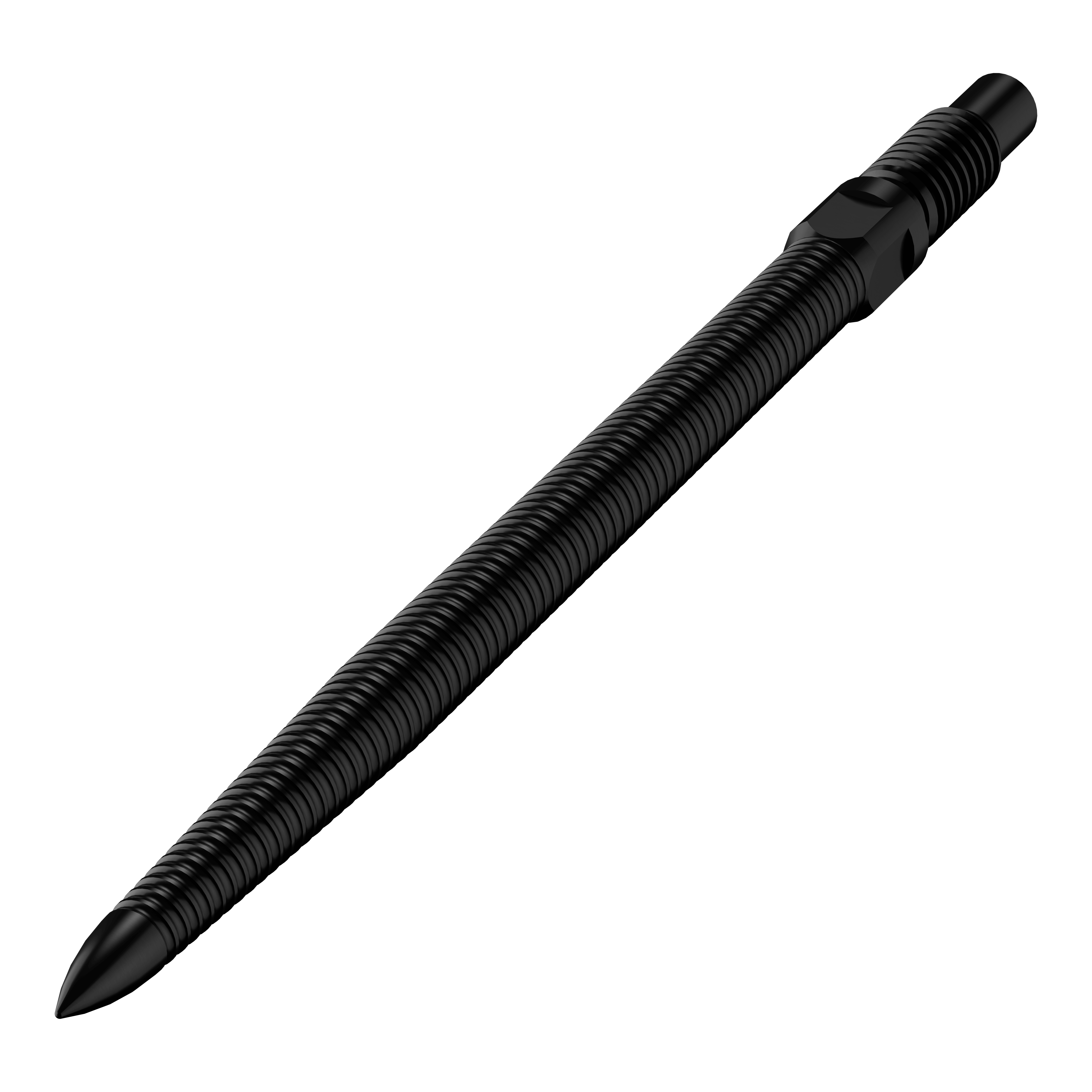 Bulls NL Convertible Point Dartspitzen - Micro Grip - Schwarz Das Bild zeigt eine einzelne schwarze Dartspitze mit feiner MicroGrip-Struktur. Diese trägt den Namen BU57704_BullsNL_Convertible_Points_MicroGrip_Schwarz_32mm_2.