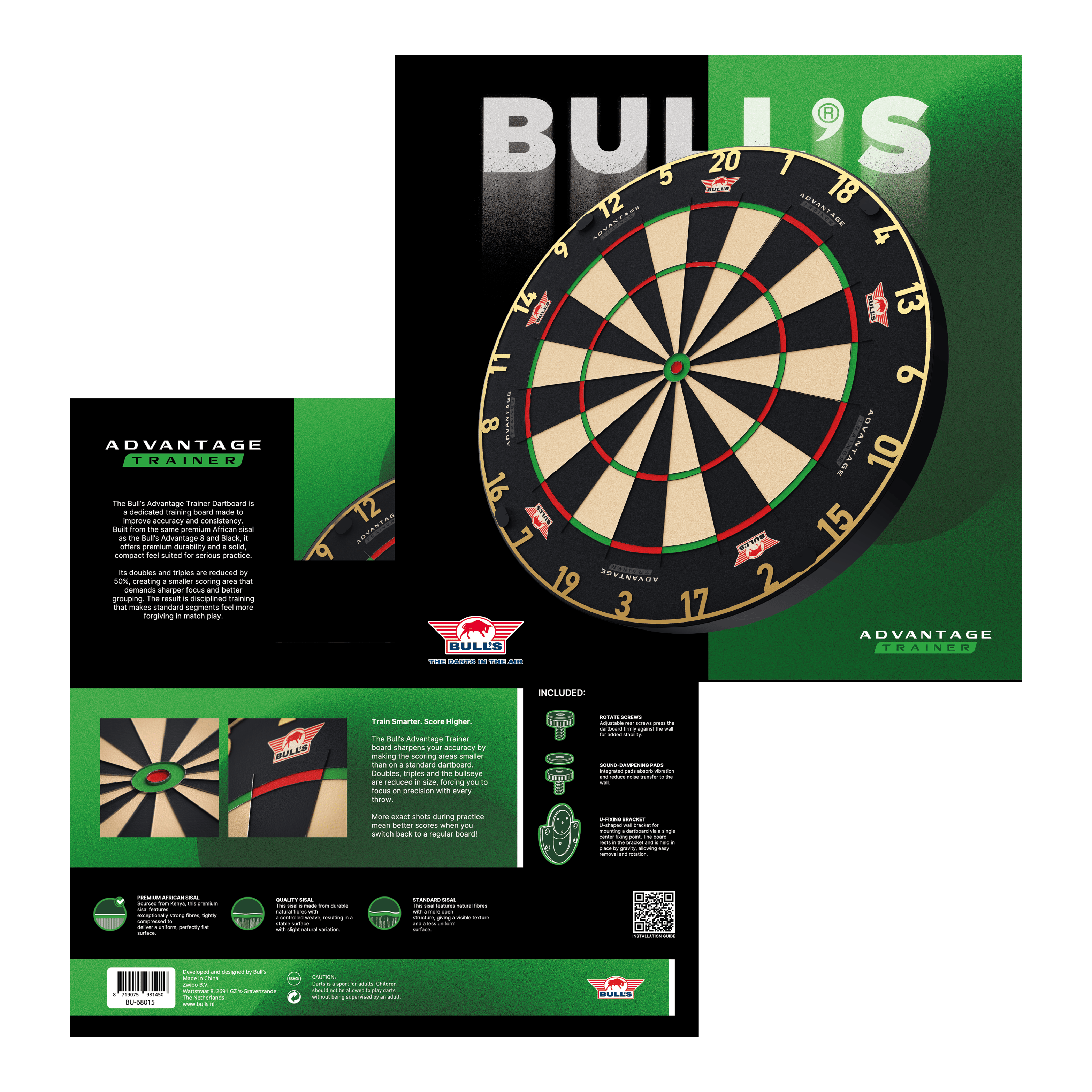 Bulls NL Advantage 8 TRAINER Steeldartboard Bulls NL Advantage 8 TRAINER Steeldartboard