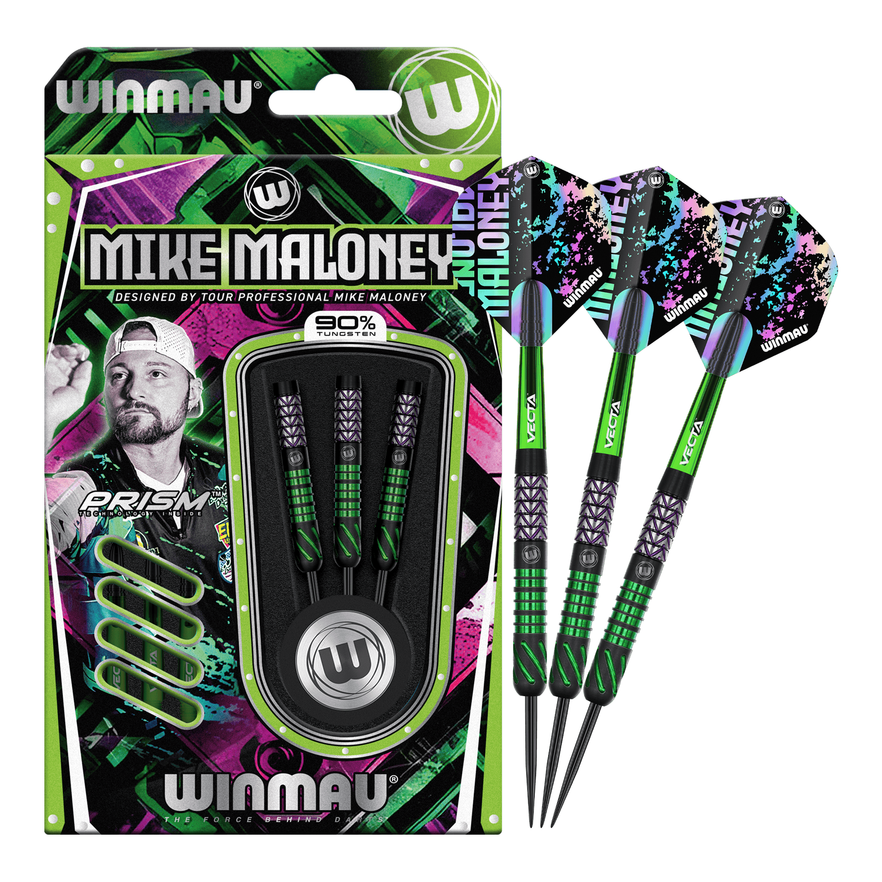 Winmau Mike Maloney Steeldarts Das Bild zeigt die Winmau Mike Maloney Steeldarts. Diese Darts sind bekannt für ihre hohe Qualität.