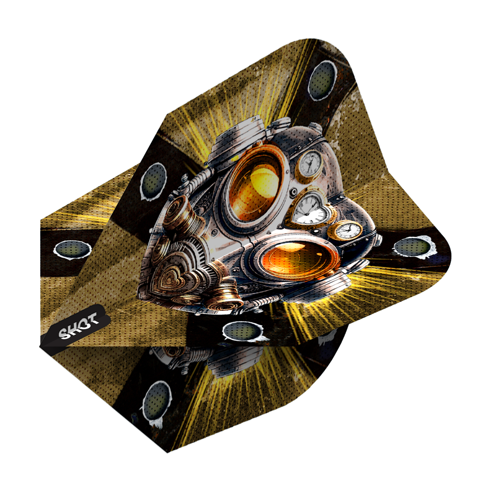Shot Badlands The Sherriff No6 Flights Abgebildet sind die Shot Badlands The Sherriff No6 Flights. Die Dart-Flights haben ein markantes Design.
