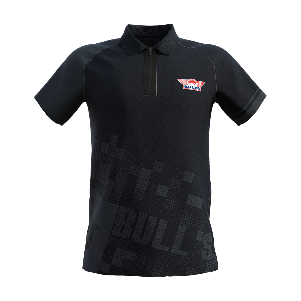 Bulls NL Plain Black Dart Poloshirt