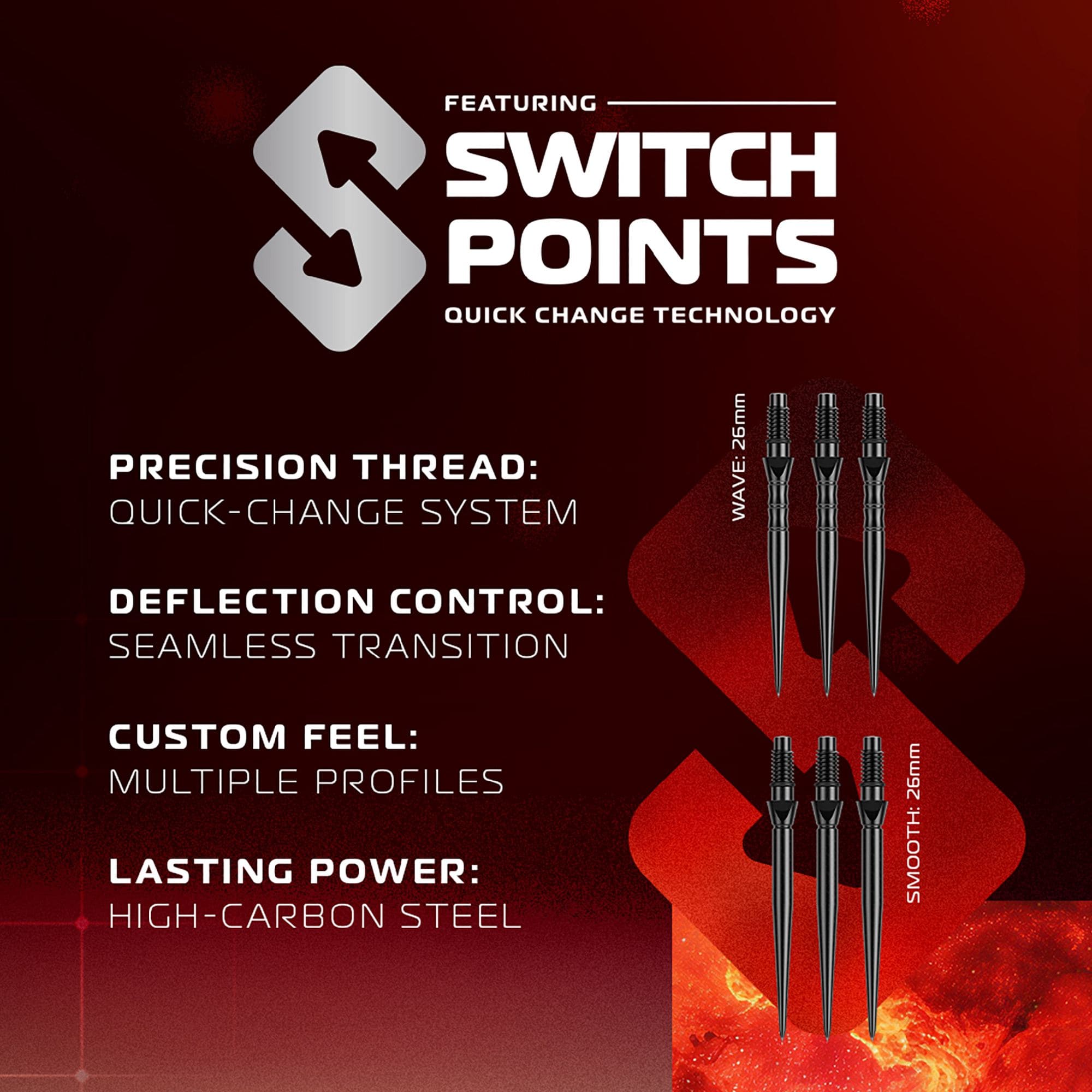 Winmau Fornax Parallel Switch Point Steeldarts Winmau Fornax Parallel Switch Point Steeldarts sind auf dem Bild zu sehen. Es handelt sich um hochwertige Steeldarts für den professionellen Einsatz.